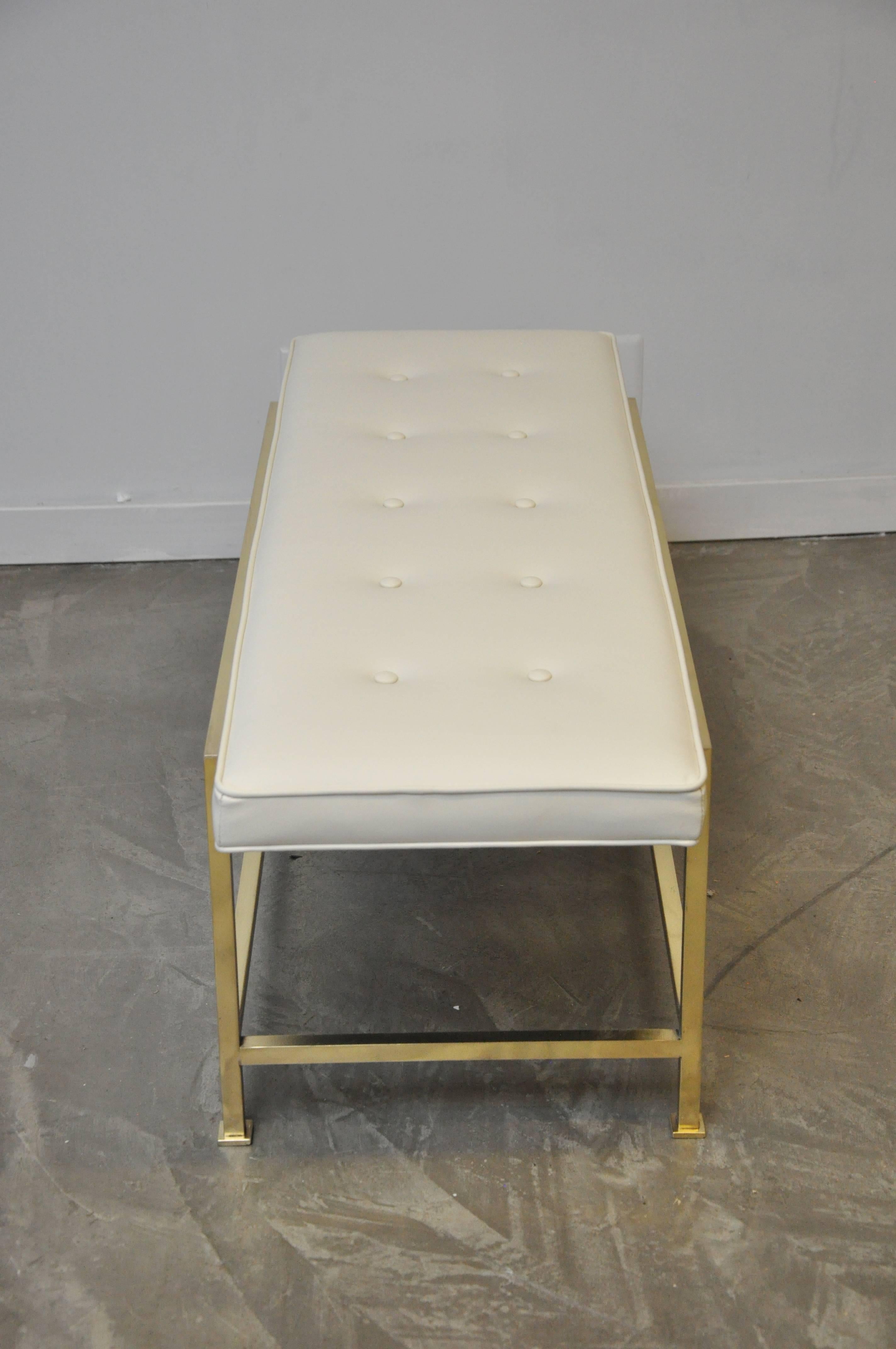 Mid-Century Modern Edward Wormley Brass Frame Bench for Dunbar