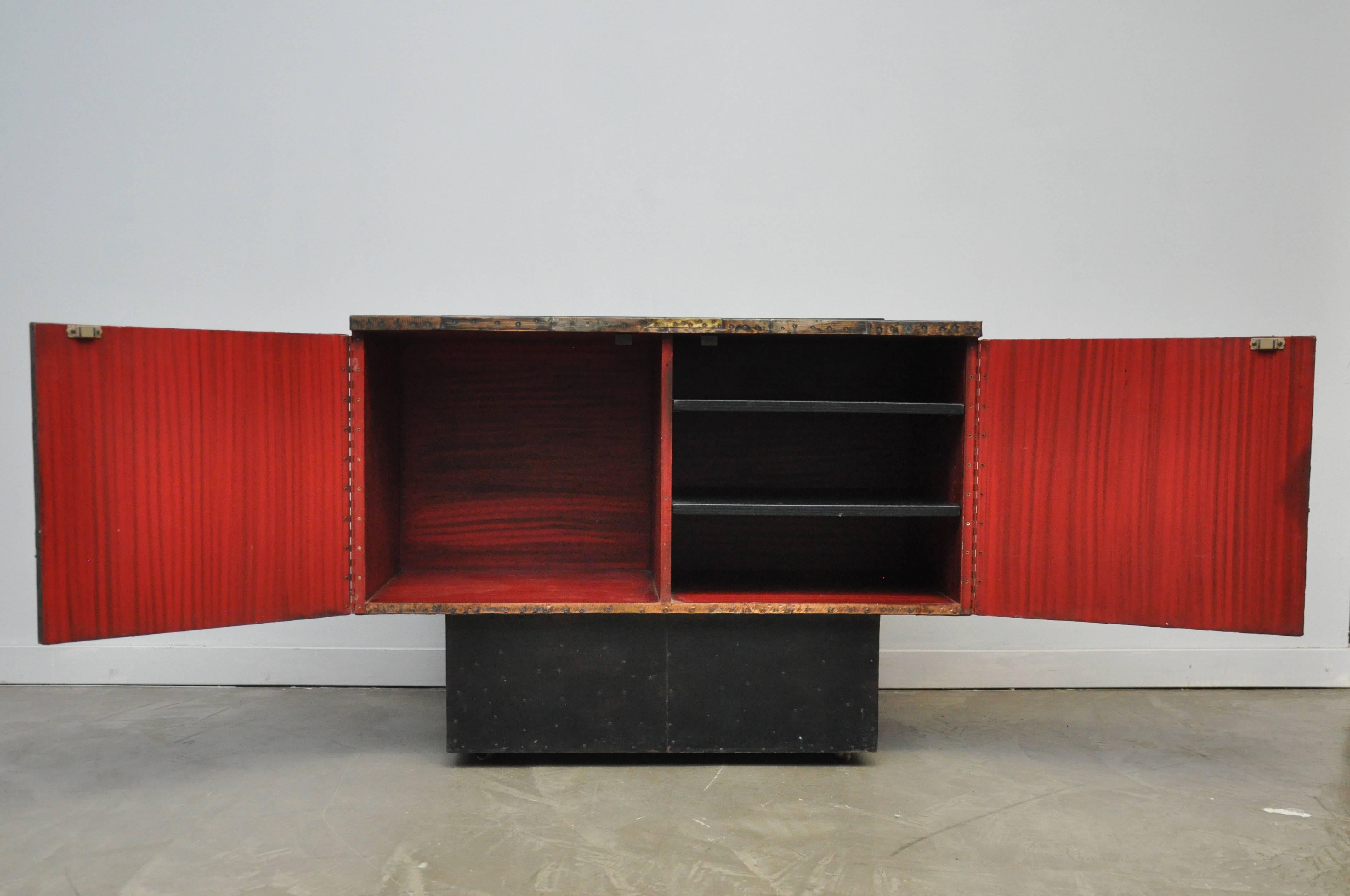 Mid-Century Modern Paul Evans Mixed Metal Sideboard Cabinet