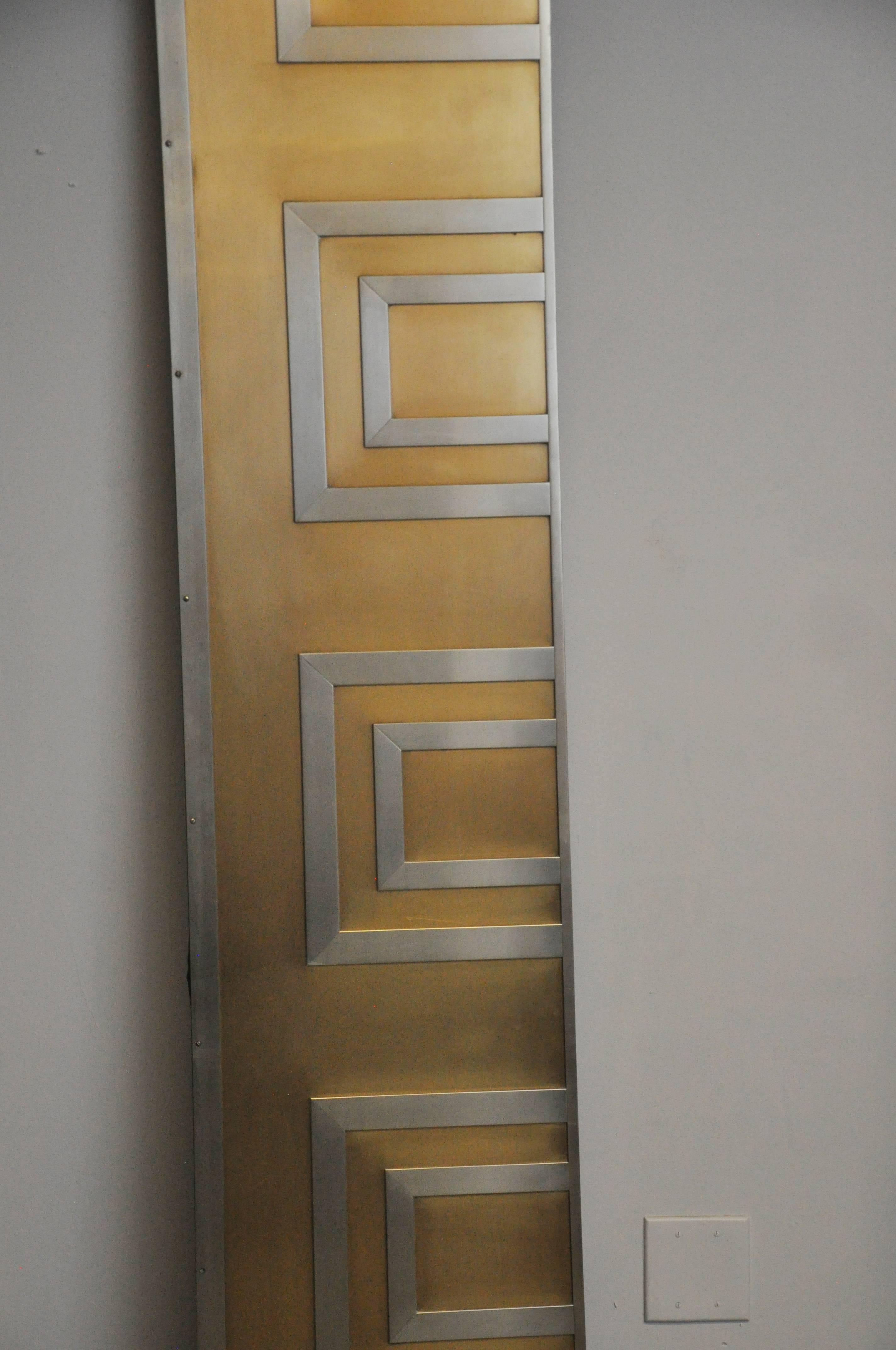 Glamorous Bronze and Stainless Entry Doors In Excellent Condition In Chicago, IL