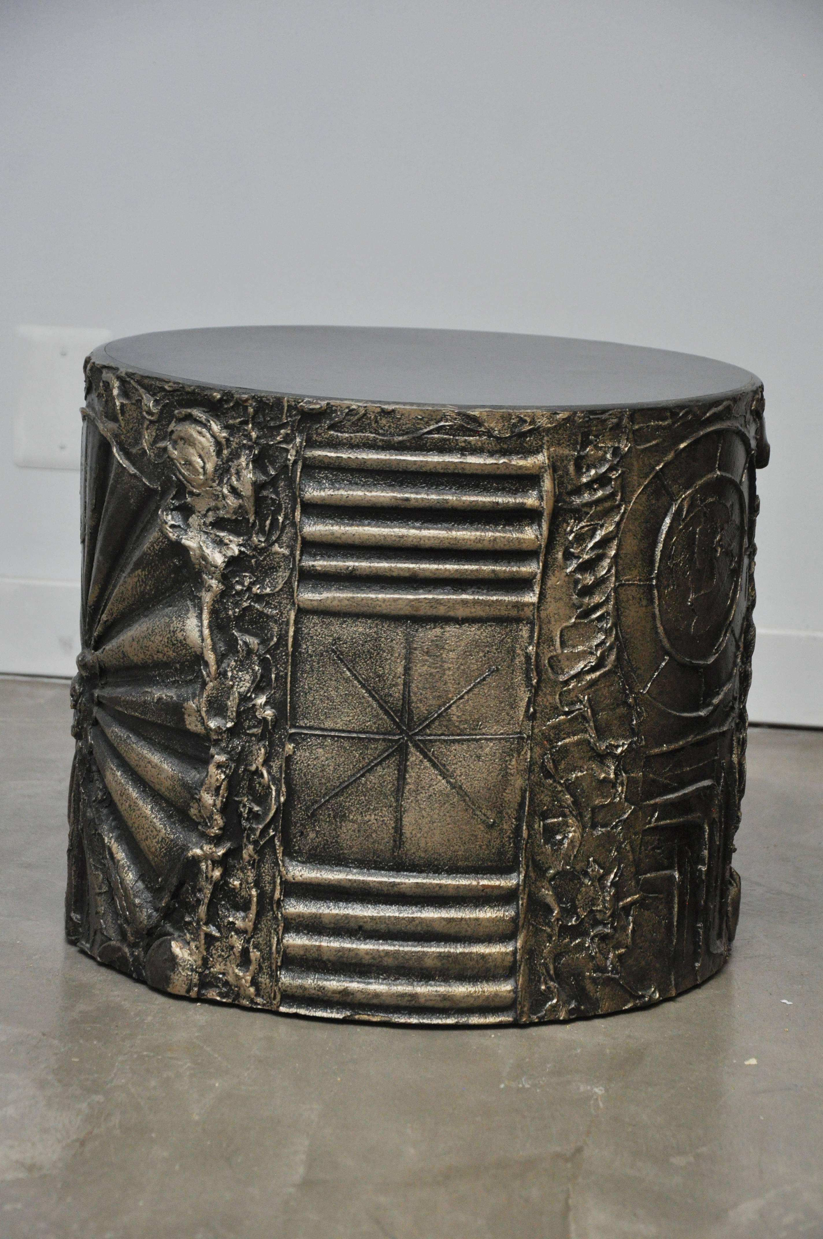 20th Century Adrian Pearsall Brutalist Drum End Tables