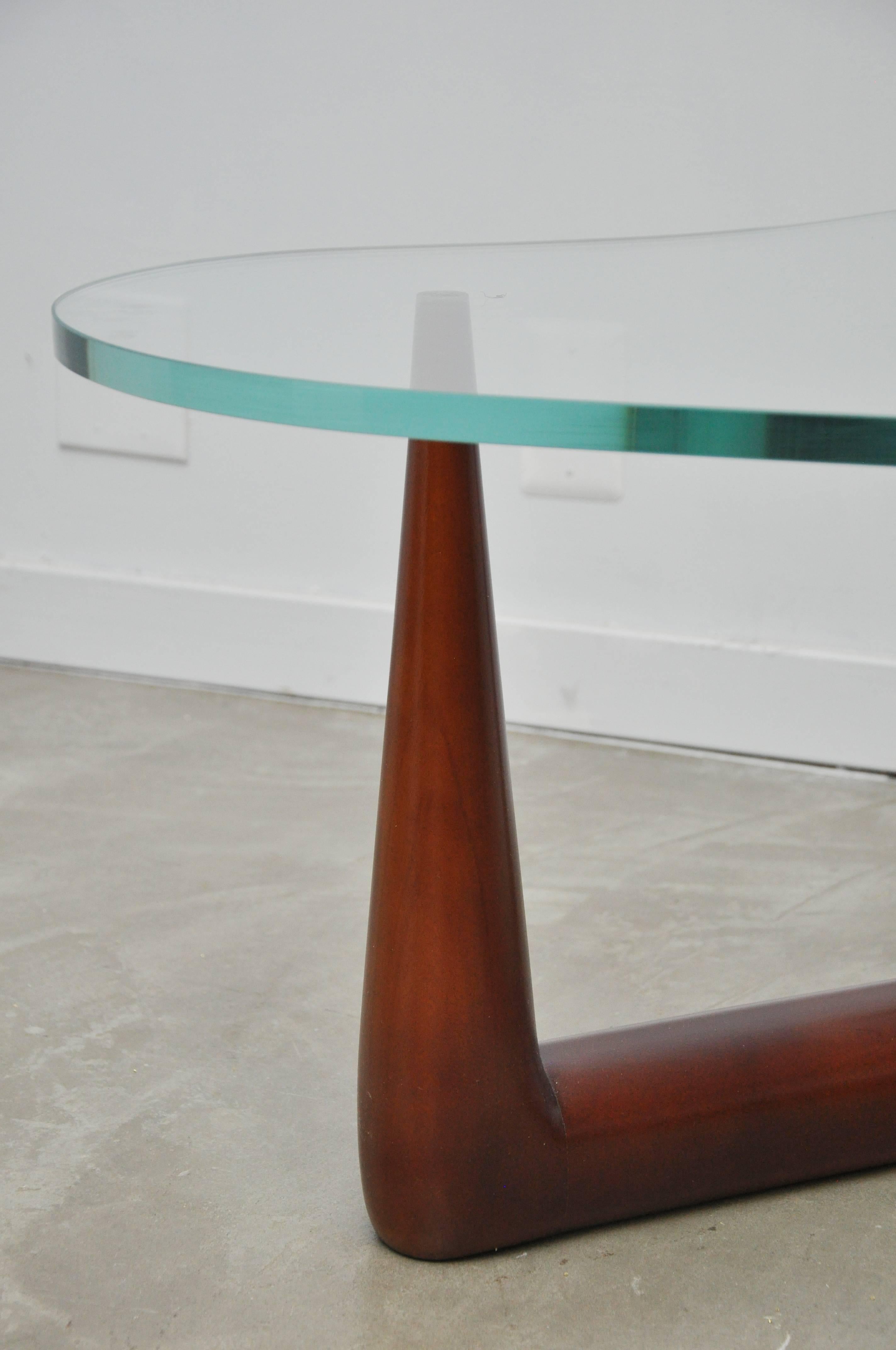 Glass Biomorphic Coffee Table by T.H. Robsjohn Gibbings for Widdicomb