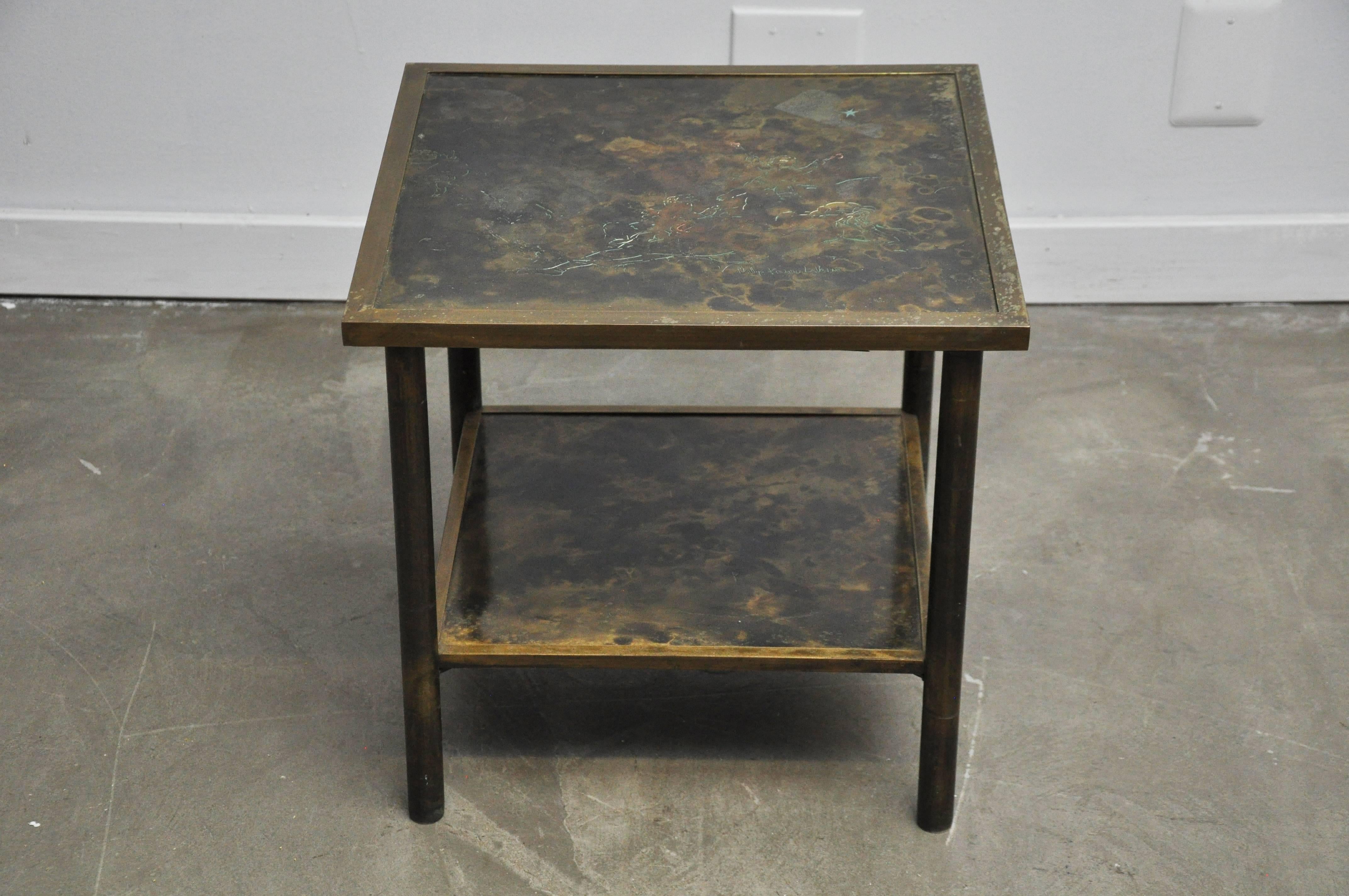 20th Century Philip and Kelvin LaVerne Bronze Side Table