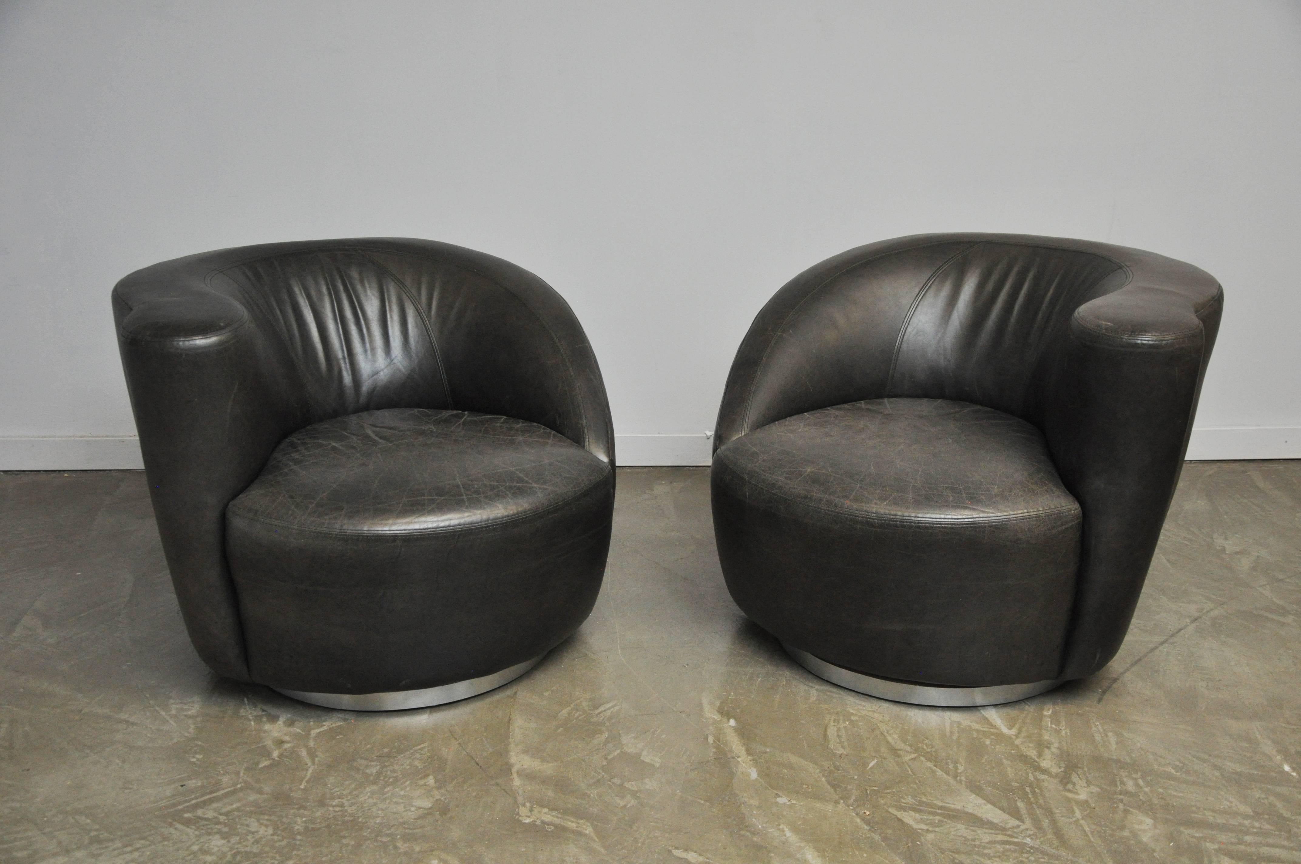 American Vladimir Kagan Nautilus Swivel Chairs