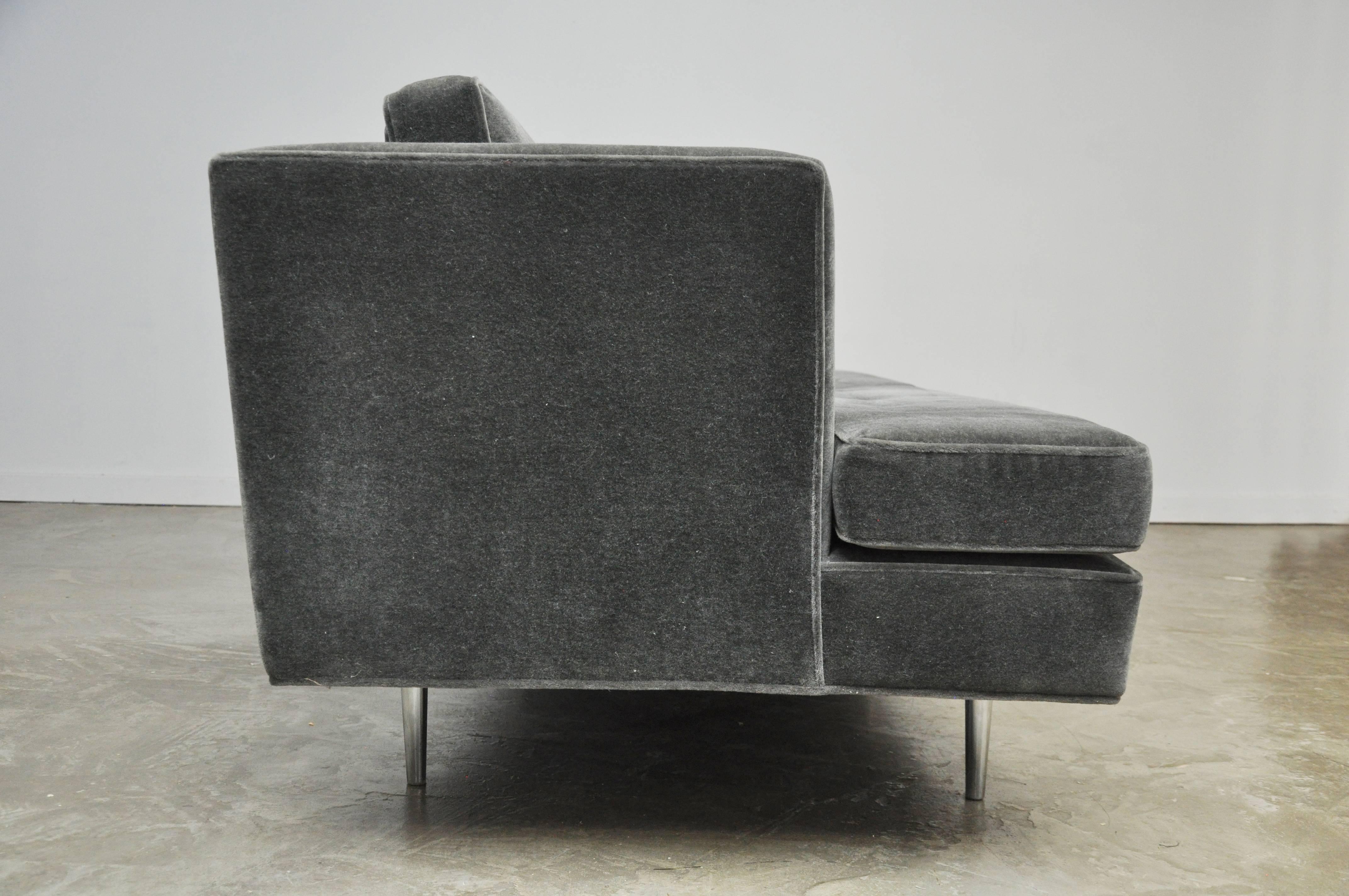 Mid-20th Century Classic Dunbar Sofa by Edward Wormley in Charcoal Mohair