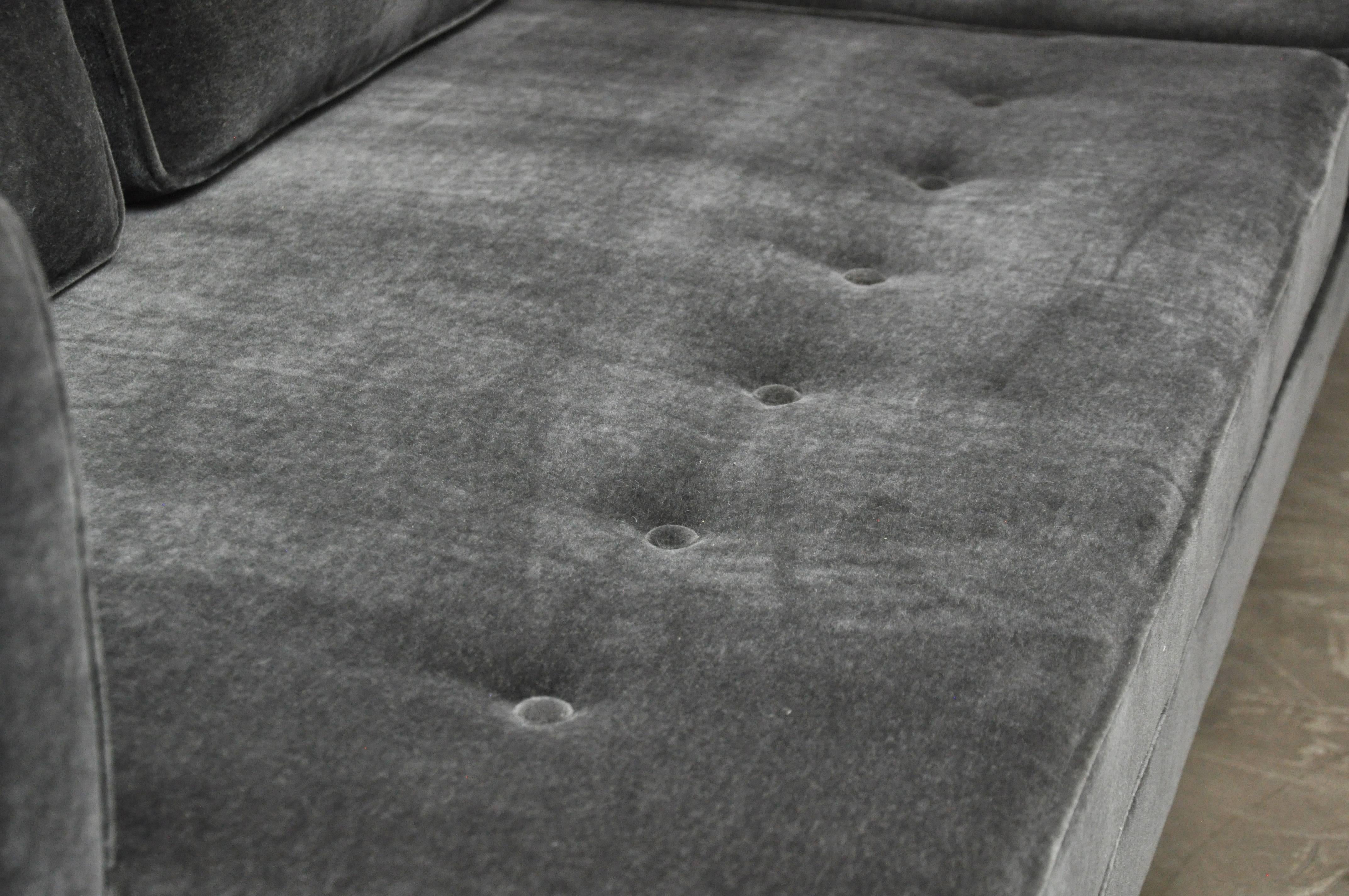 Classic Dunbar Sofa by Edward Wormley in Charcoal Mohair 1