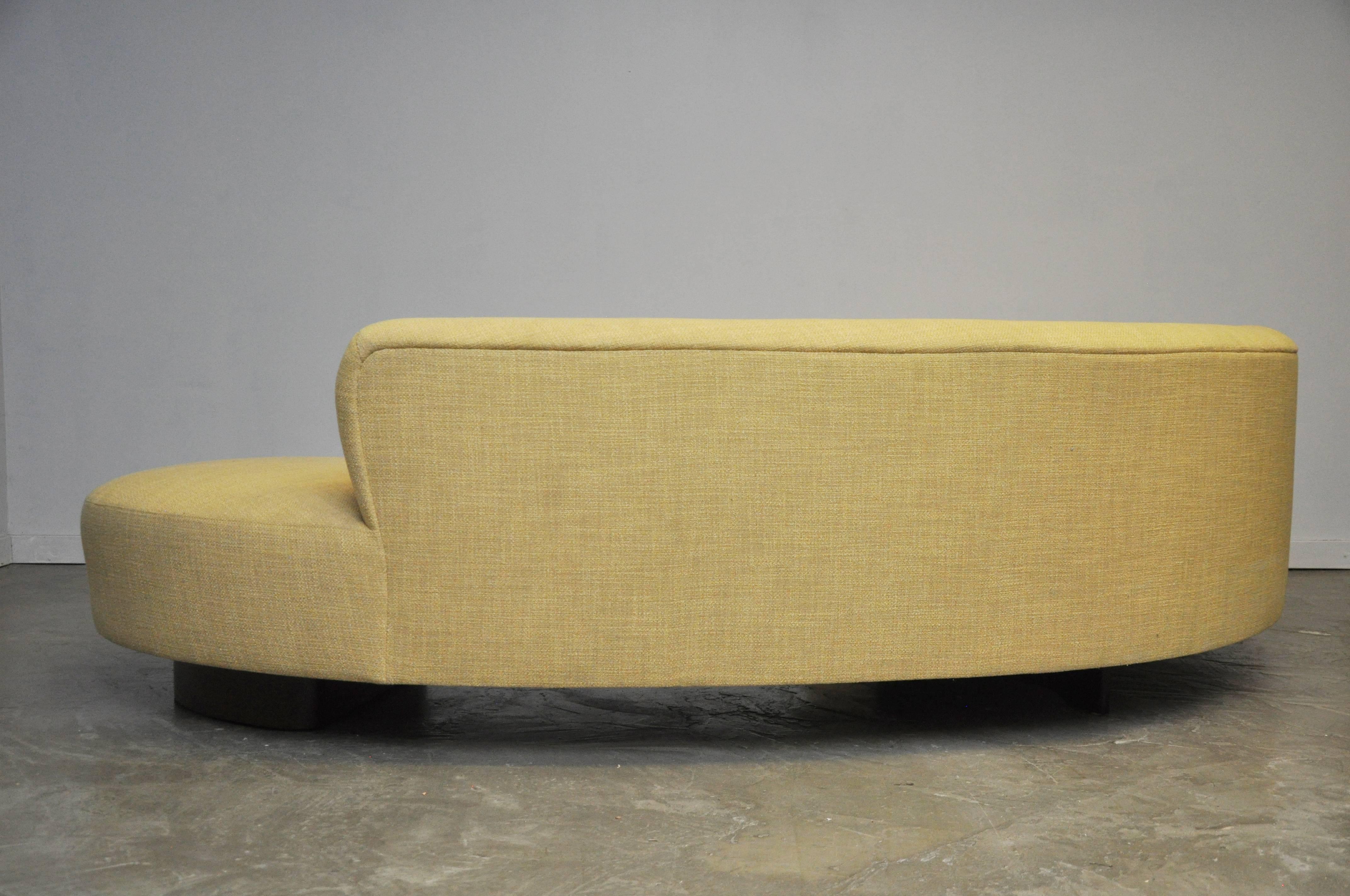 Mid-Century Modern Vladimir Kagan Serpentine Sofa on Walnut Bases