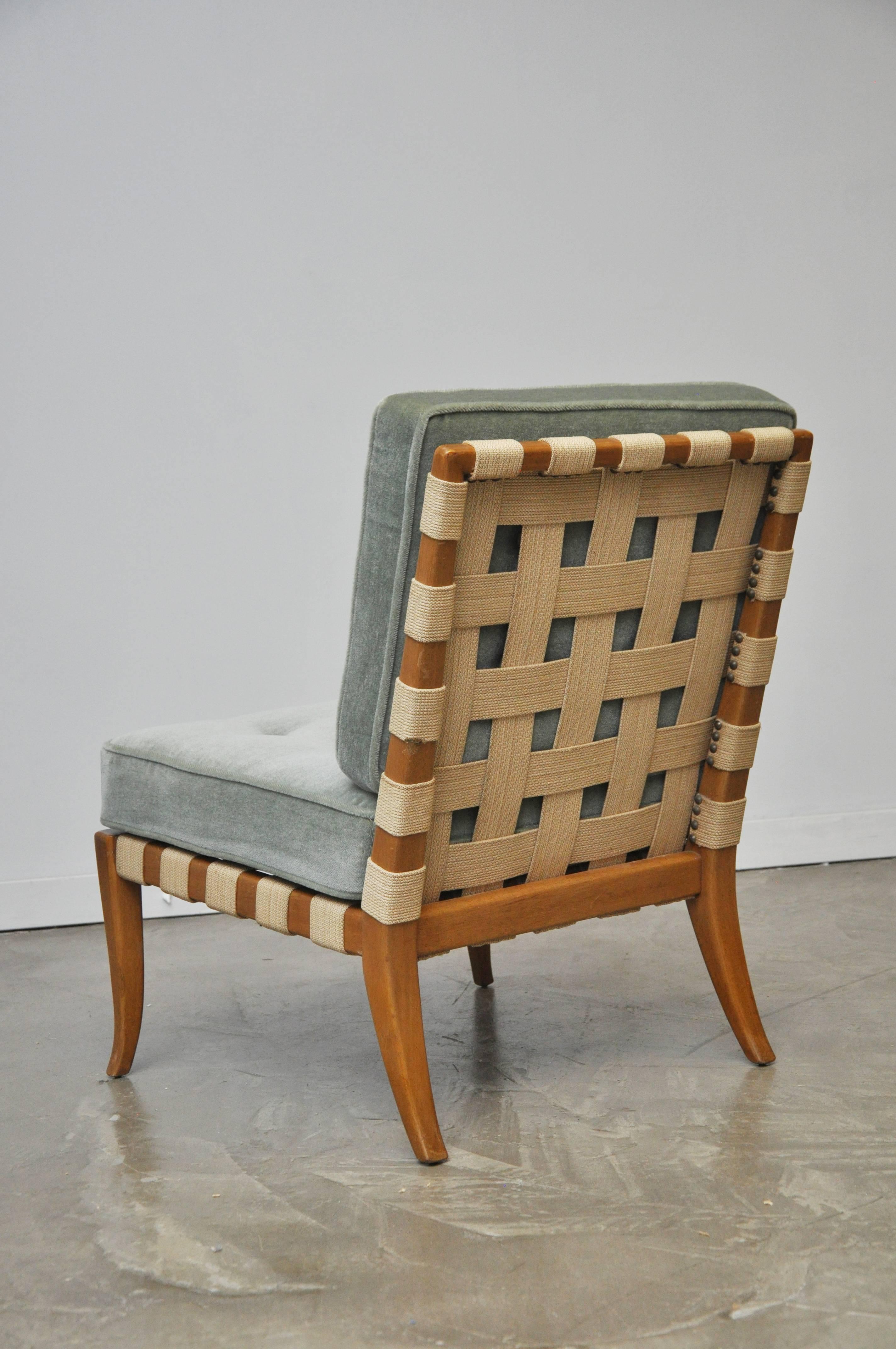 Mid-Century Modern Webbed Slipper Chair by T.H. Robsjohn-Gibbings
