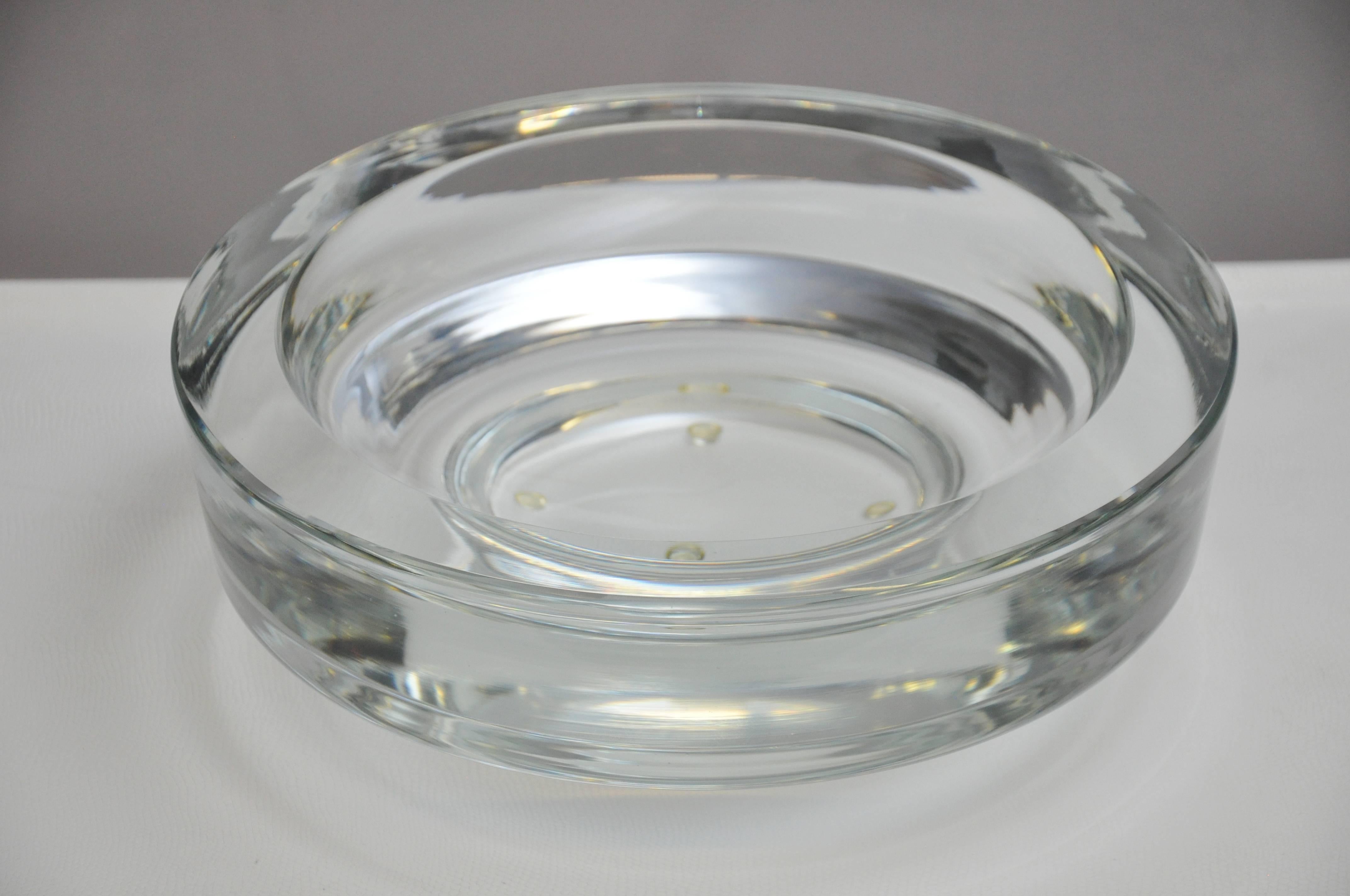 Large crystal bowl, signed 