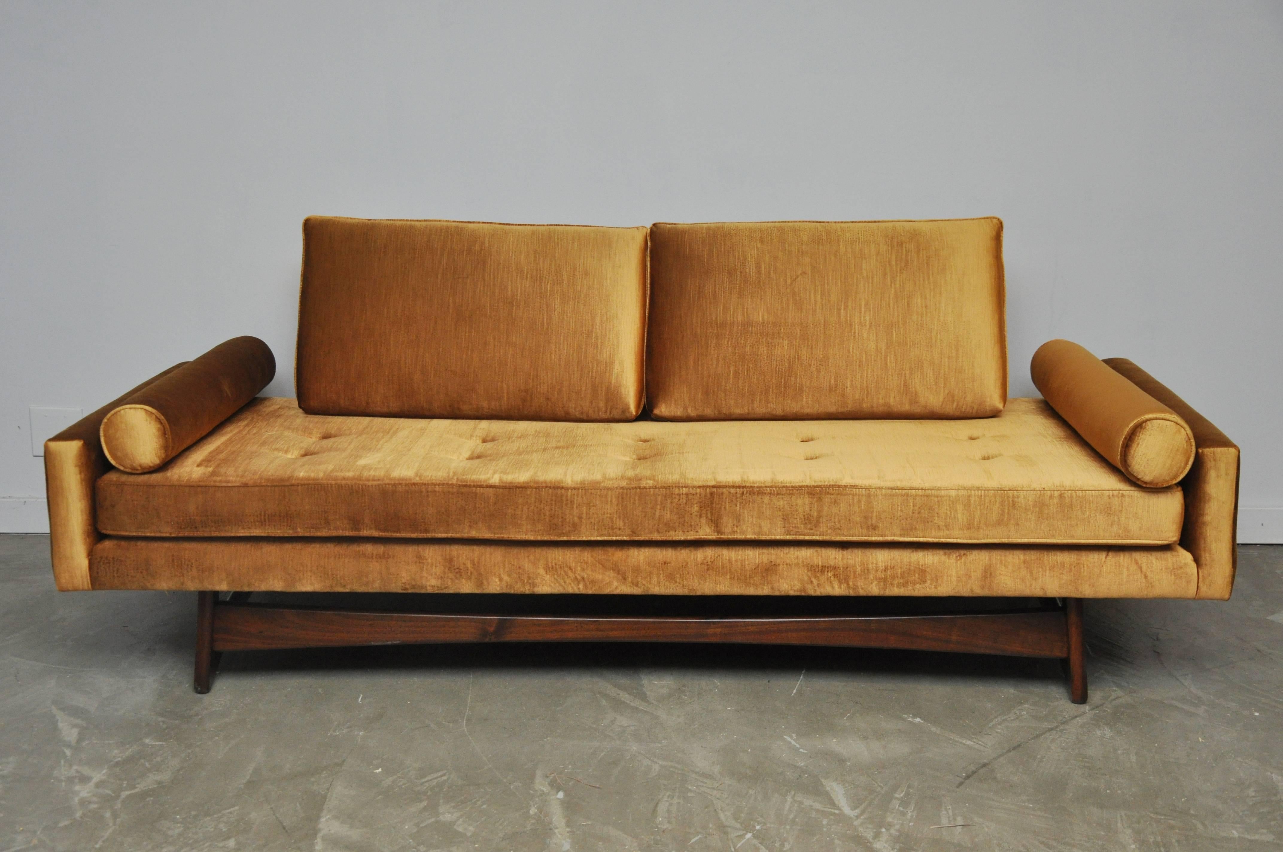 Mid-Century Modern Adrian Pearsall Gondola Sofa in Gold Velvet