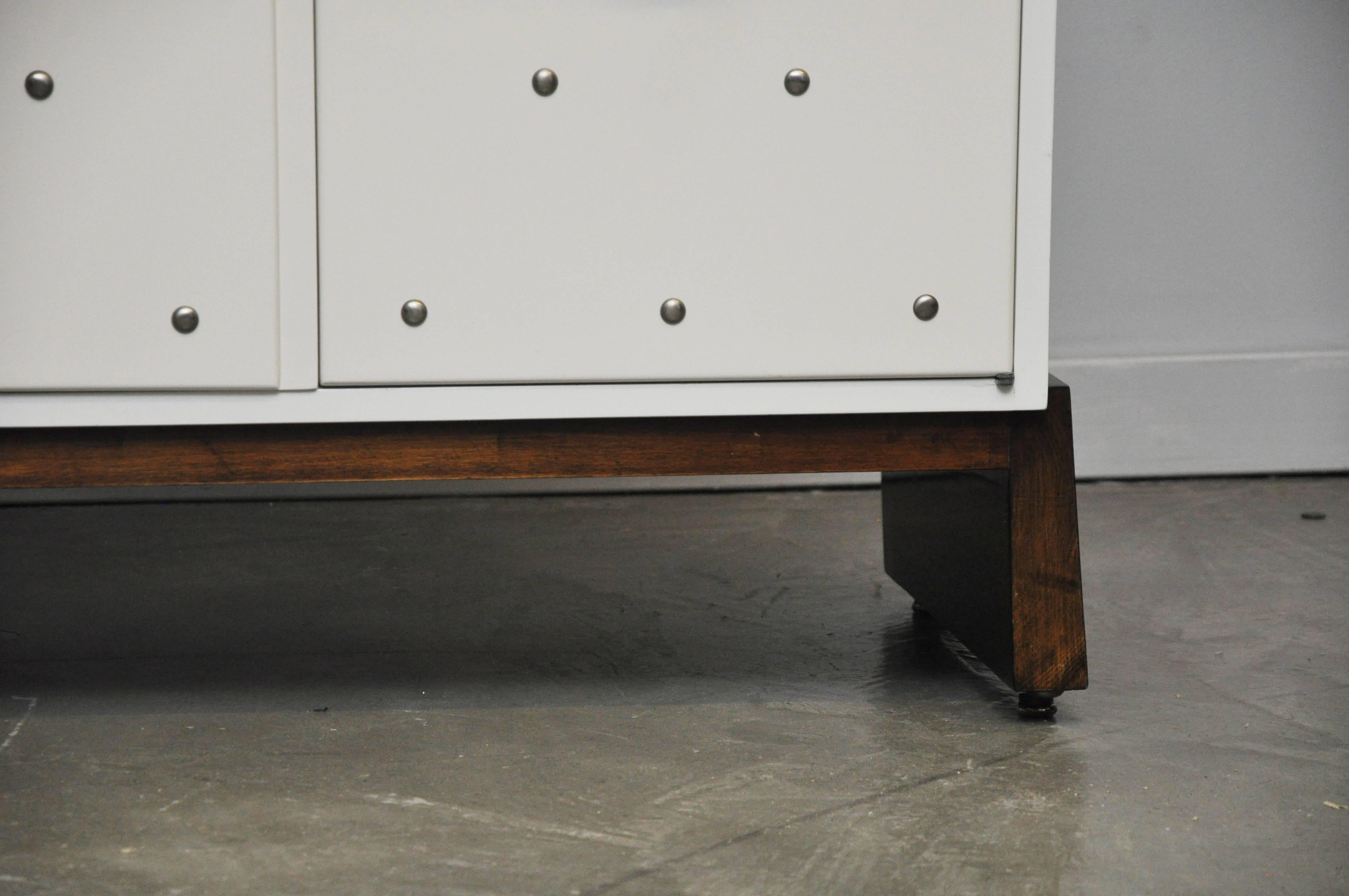 20th Century Tommi Parzinger Nickel Studded Sideboard
