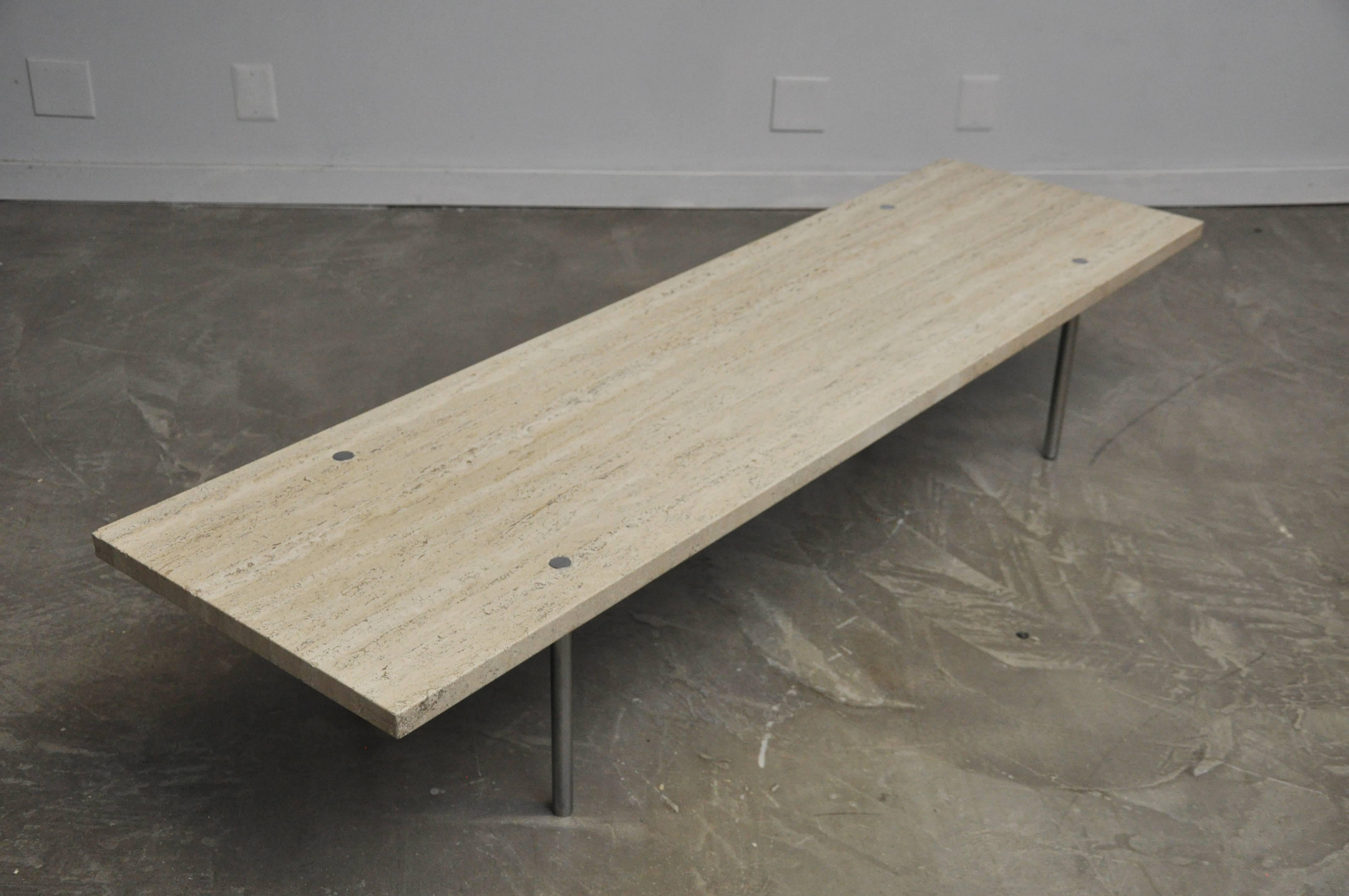Katavolos, Littell and Kelly Travertine Coffee Table for Laverne In Excellent Condition In Chicago, IL