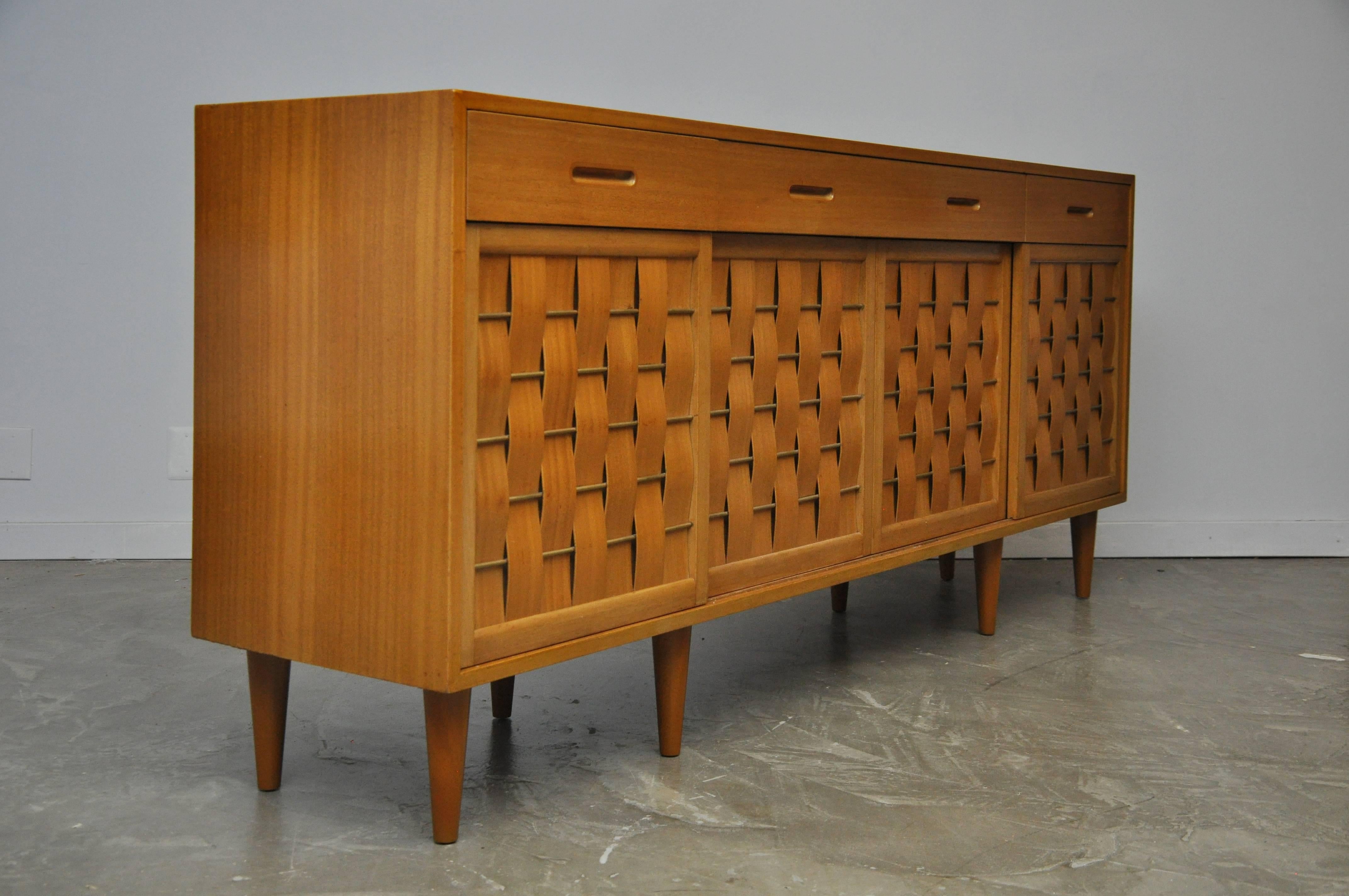 American Dunbar Woven Front Credenza by Edward Wormley