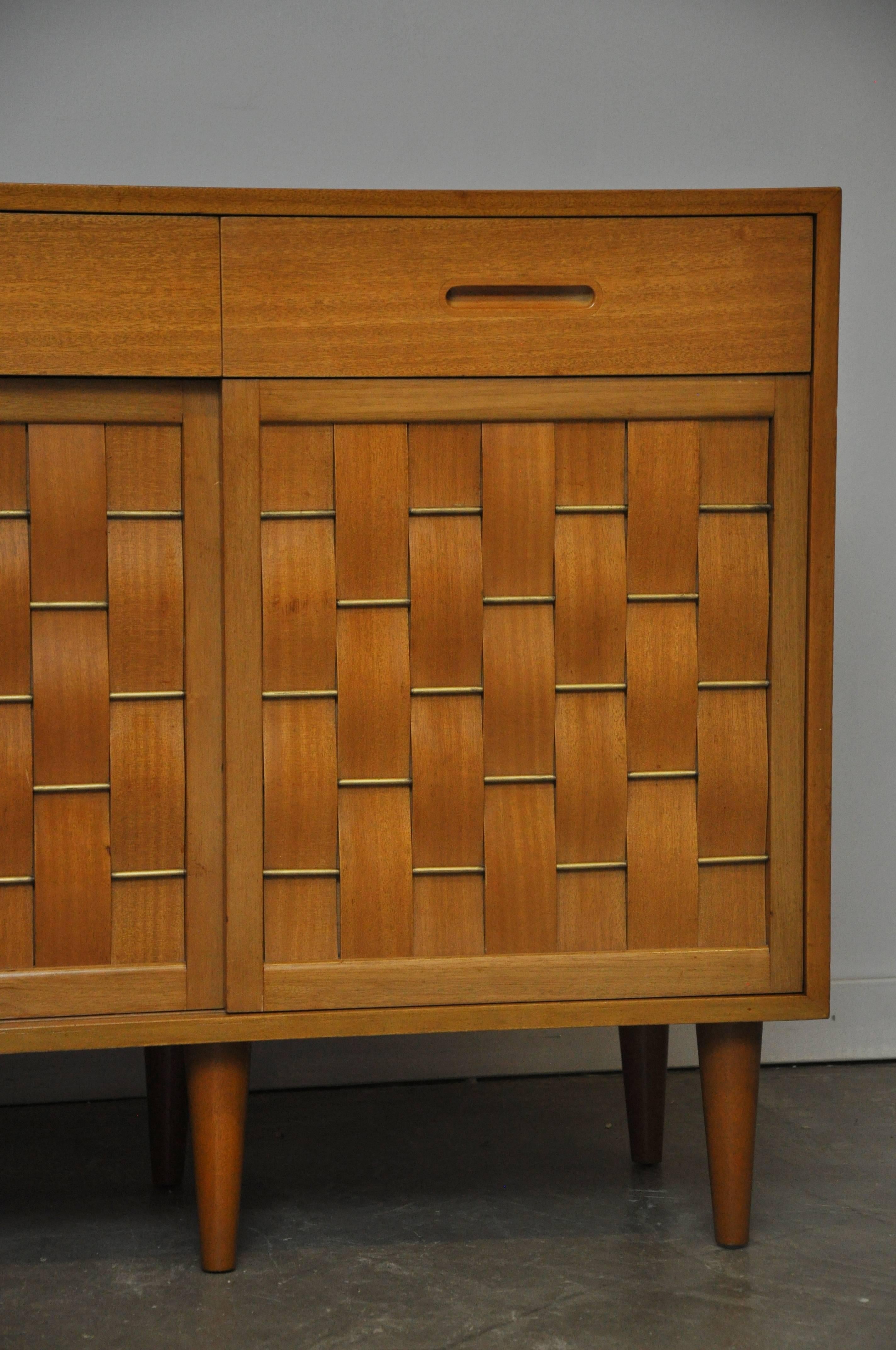 Dunbar Woven Front Credenza by Edward Wormley In Excellent Condition In Chicago, IL