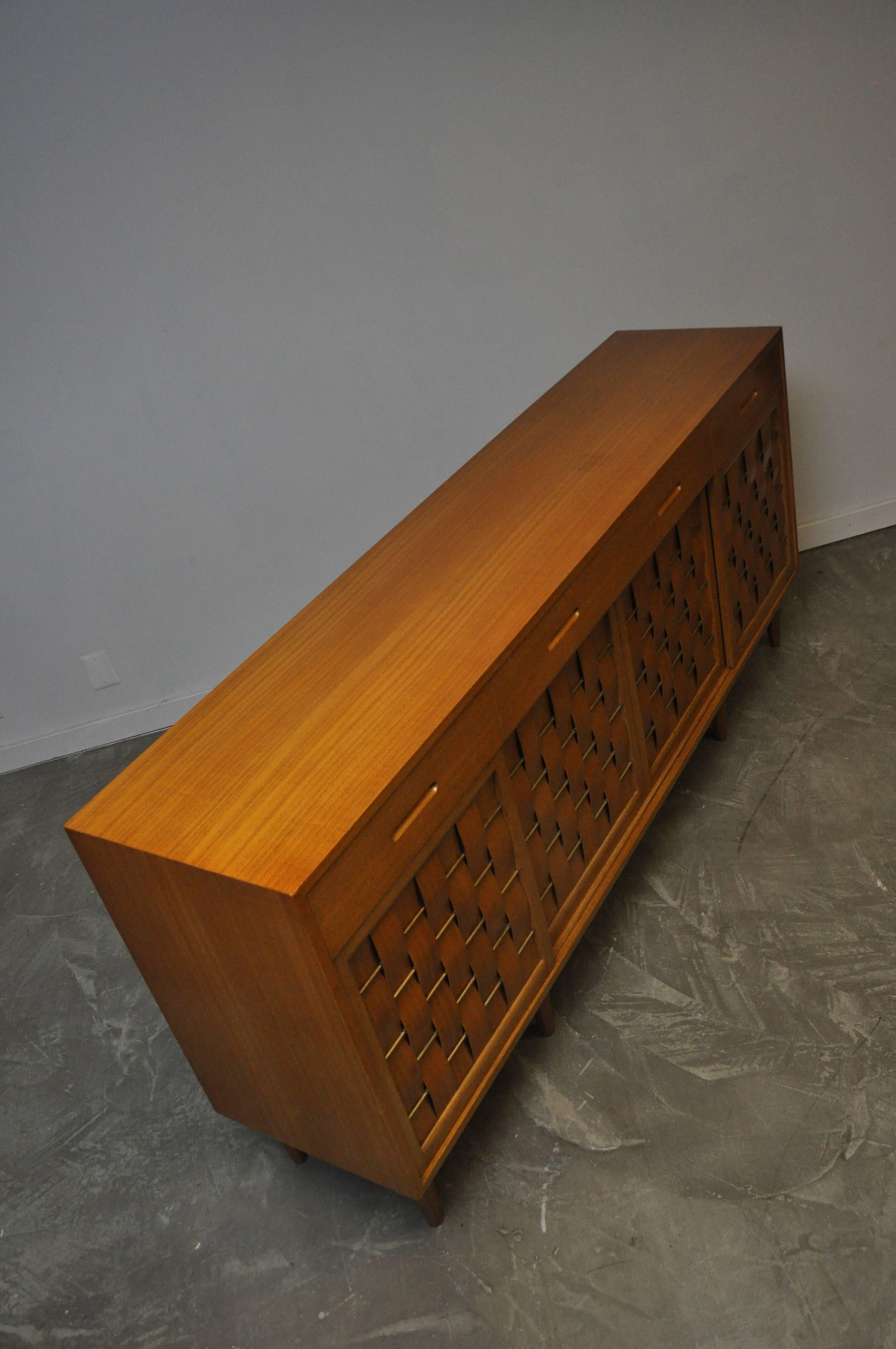 20th Century Dunbar Woven Front Credenza by Edward Wormley