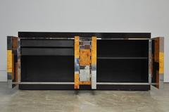 Paul Evans "Cityscape Series" Burl Wood and Chrome Sideboard