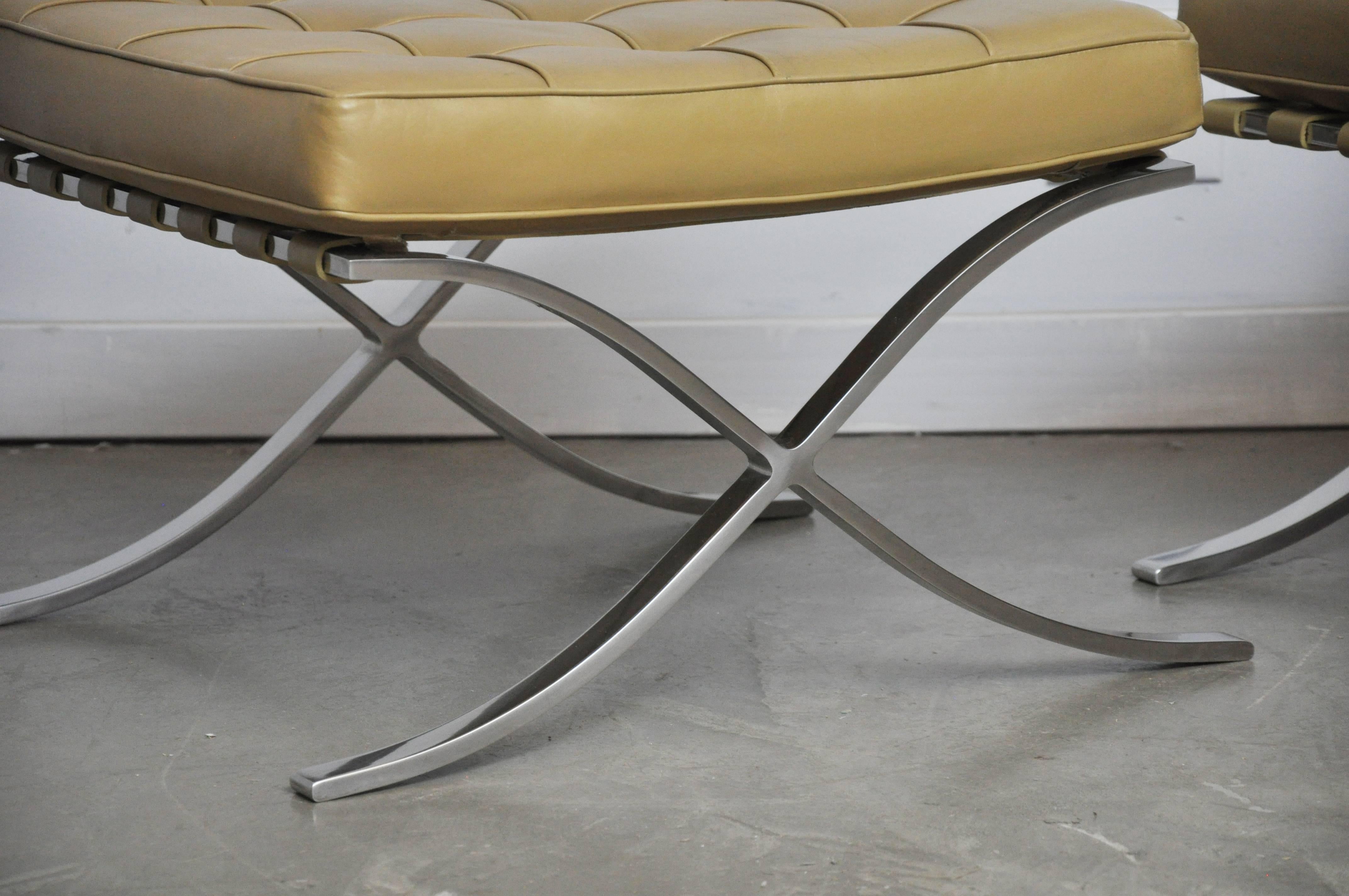 Stainless Steel Barcelona Stools by Mies Van Der Rohe