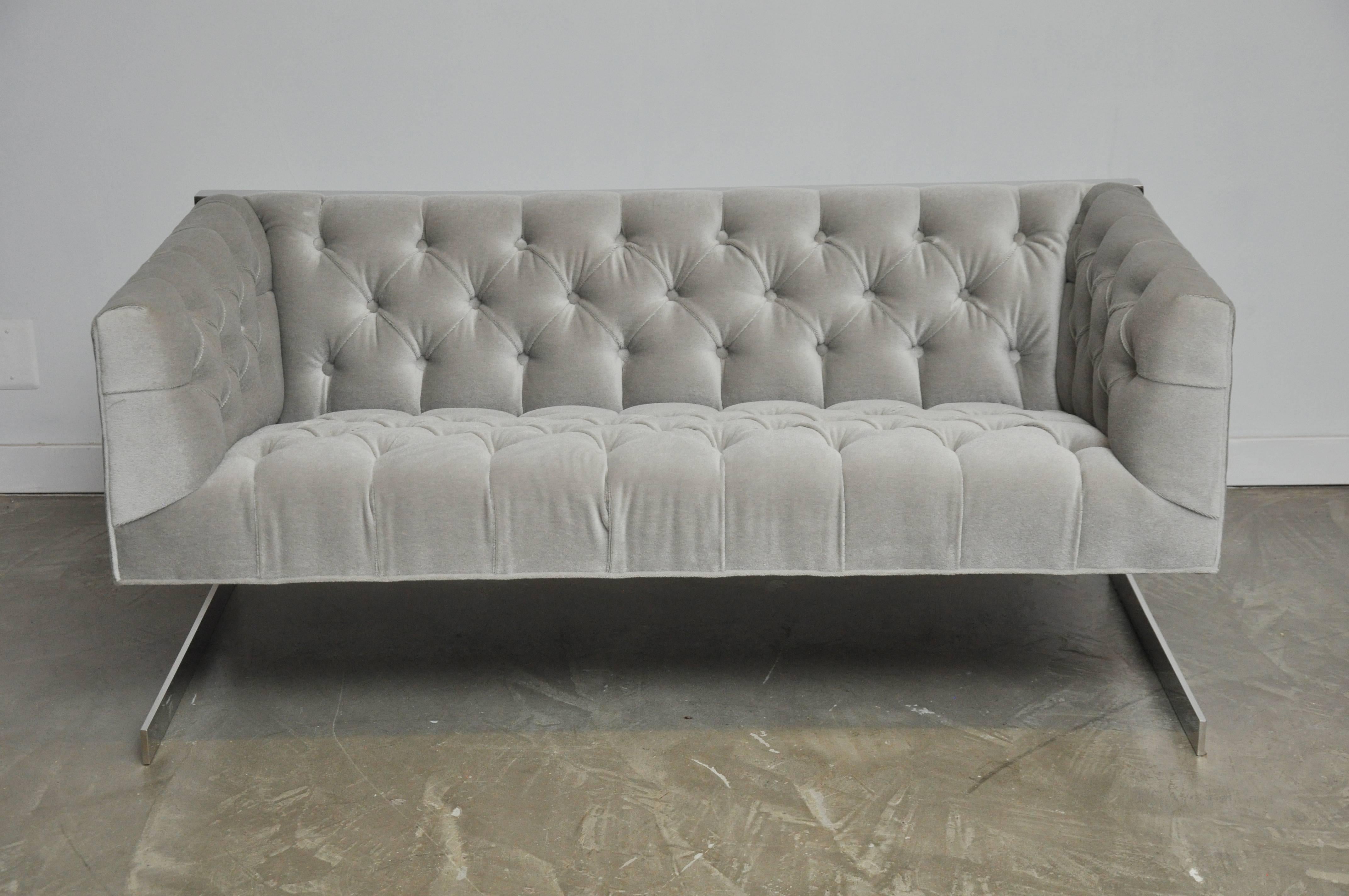 Mid-Century Modern Milo Baughman Cantilever Settee Sofa