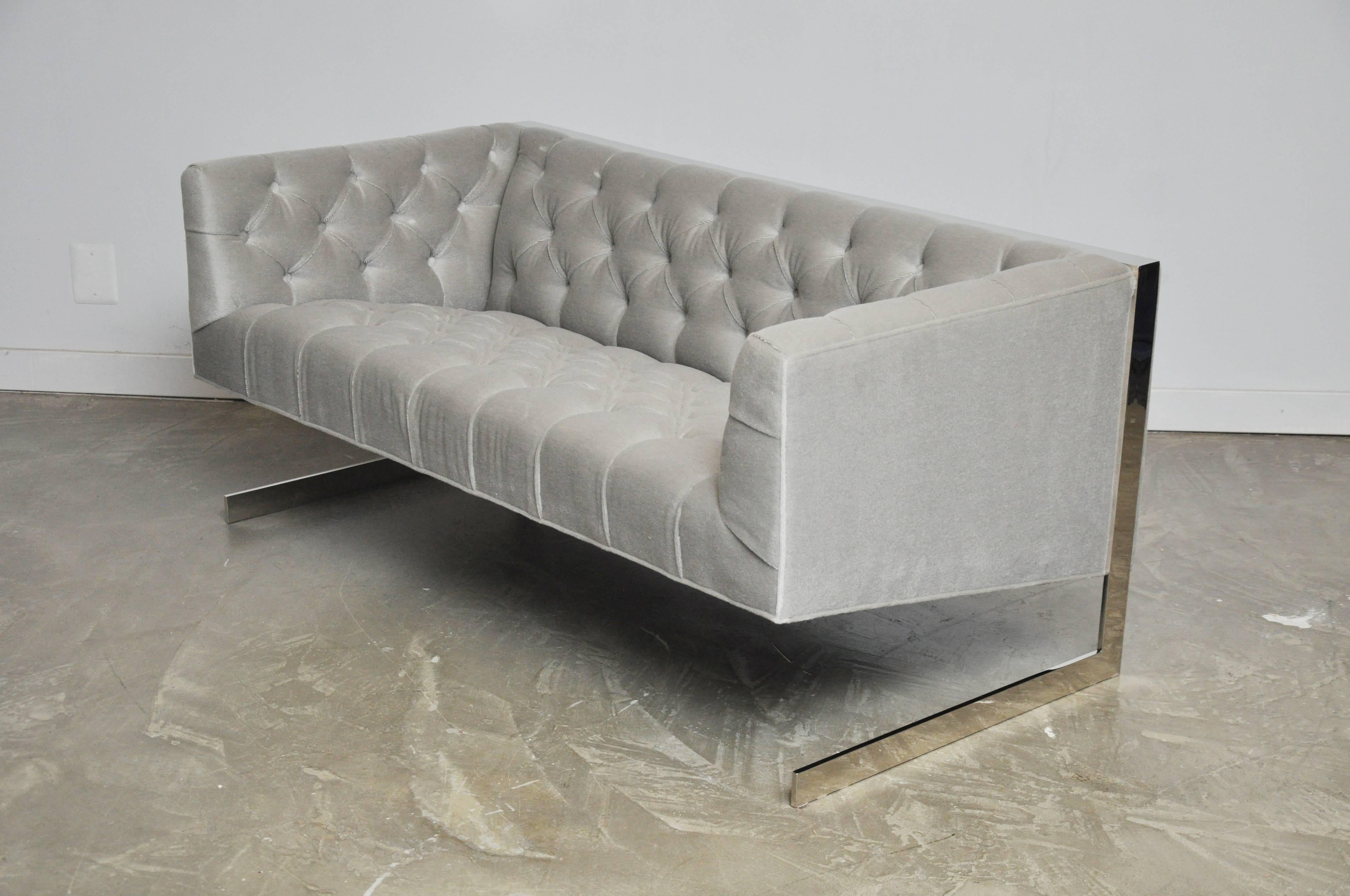 20th Century Milo Baughman Cantilever Settee Sofa