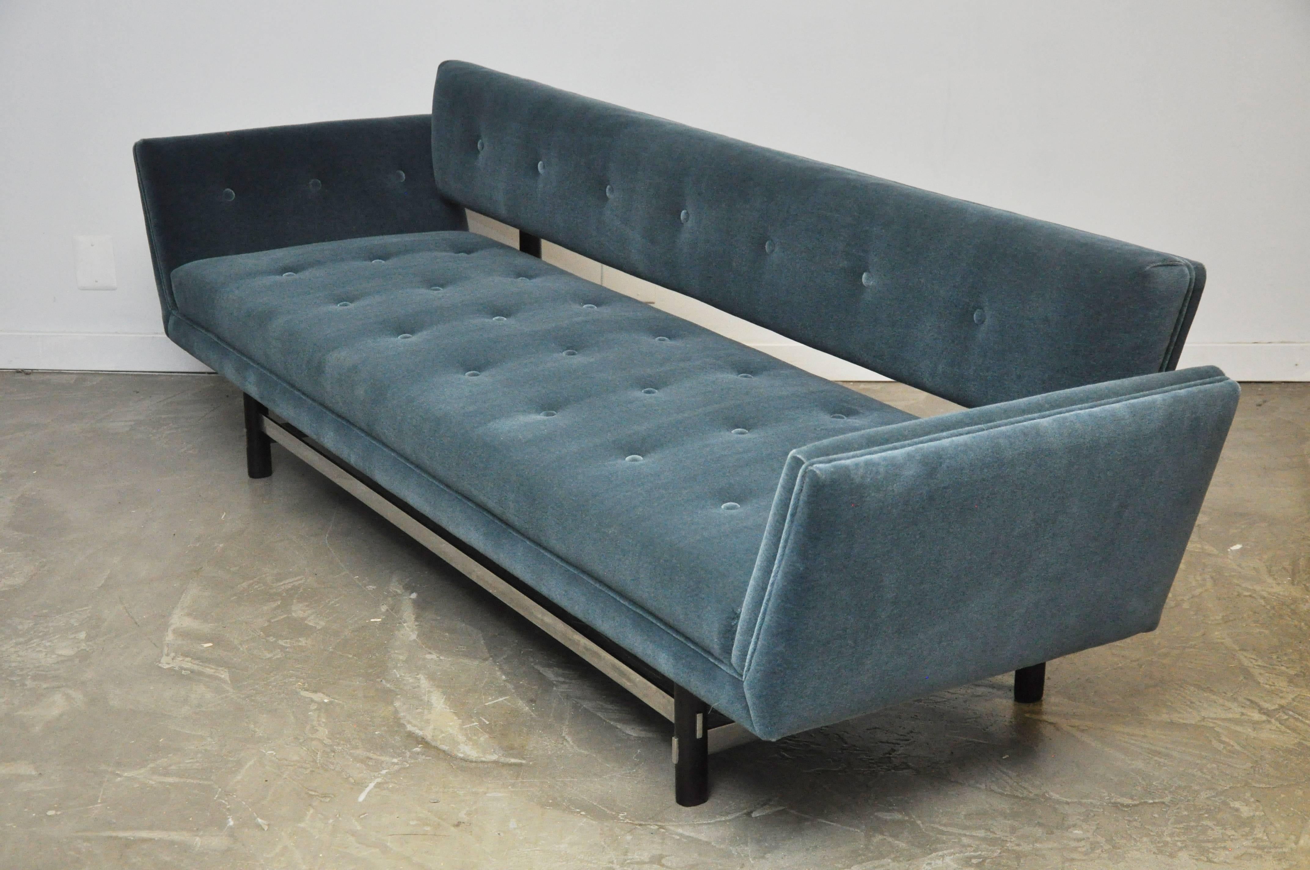 Stainless Steel Dunbar Model 6617 Gondola Sofa by Edward Wormley