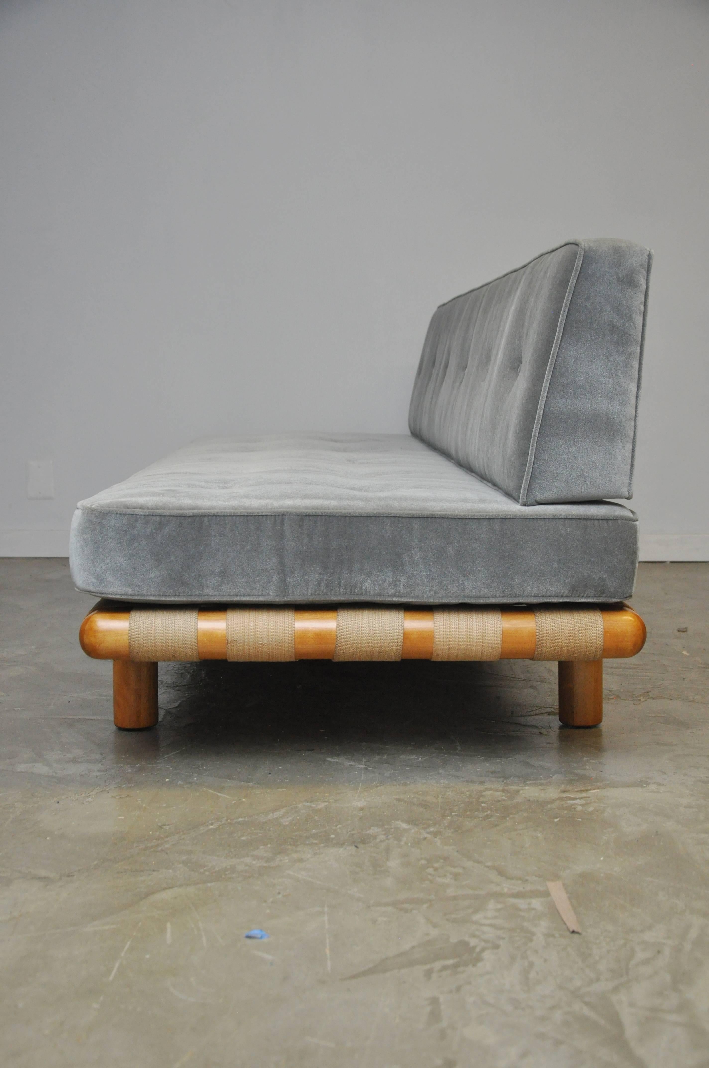 Mid-Century Modern T.H. Robsjohn-Gibbings Strapped Frame Sofa Daybed
