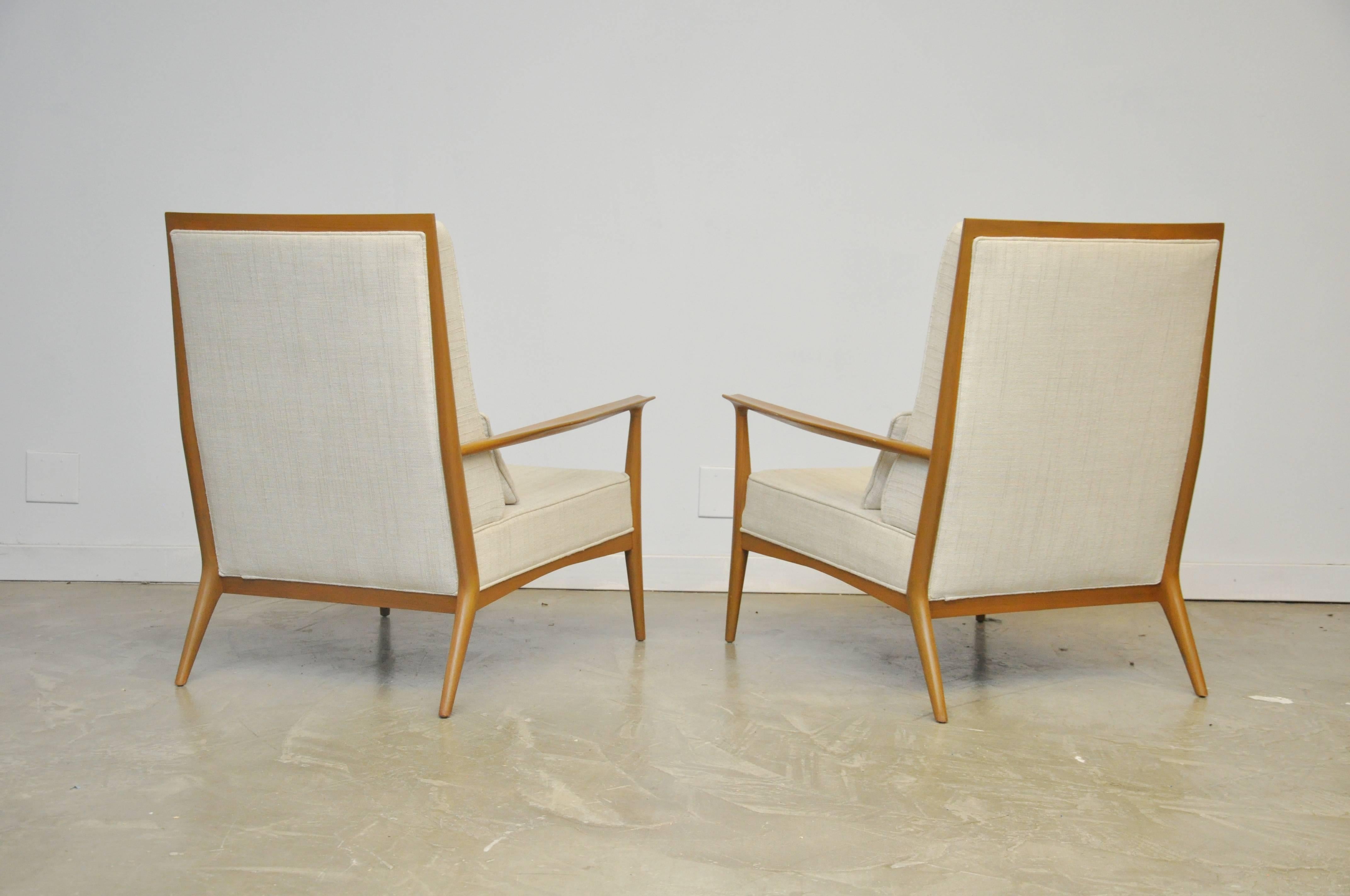 Mid-Century Modern Paul McCobb for Directional Walnut Frame Lounge Chairs