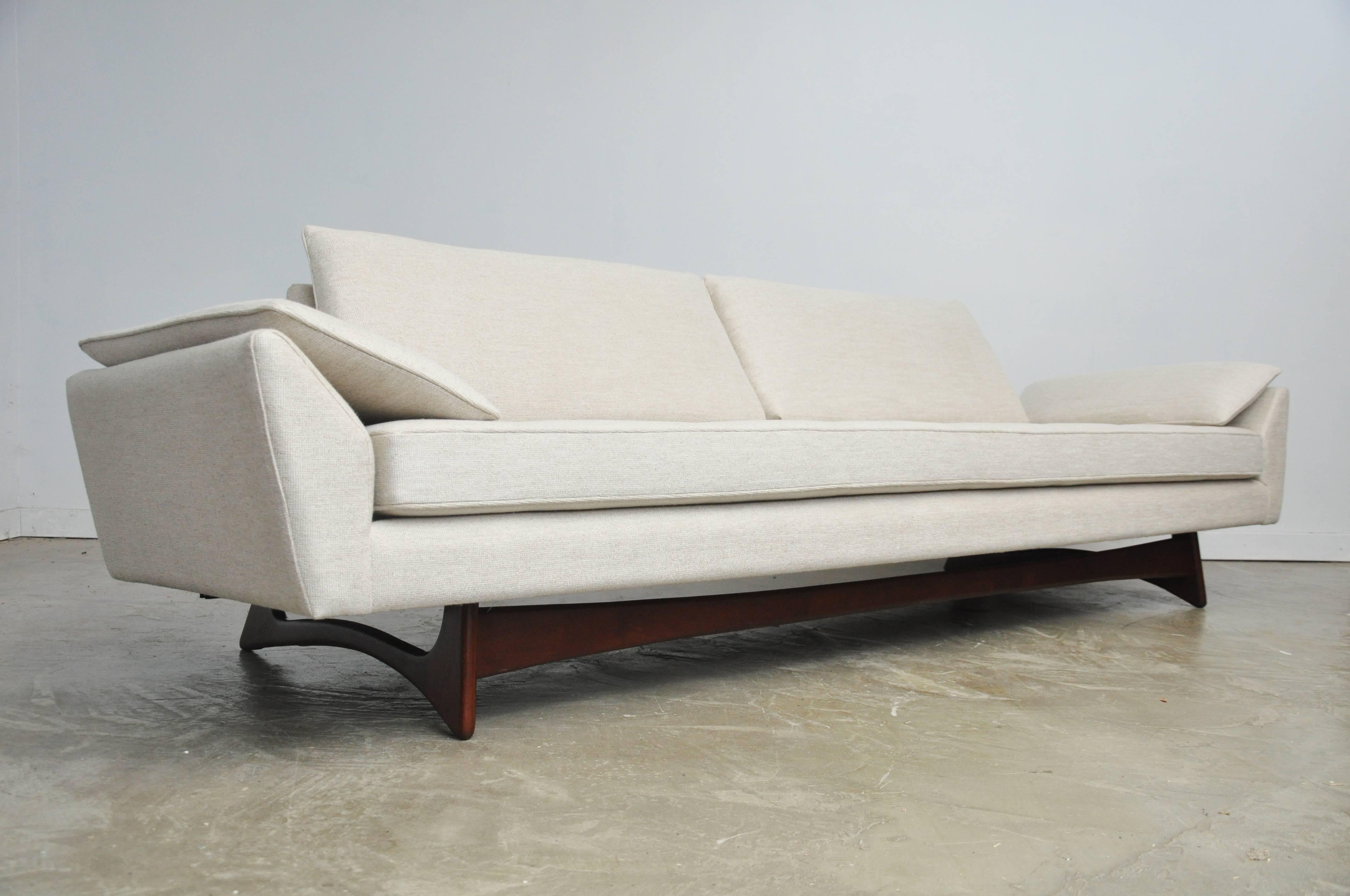 Mid-Century Modern Adrian Pearsall Sofa on Sculptural Walnut Base