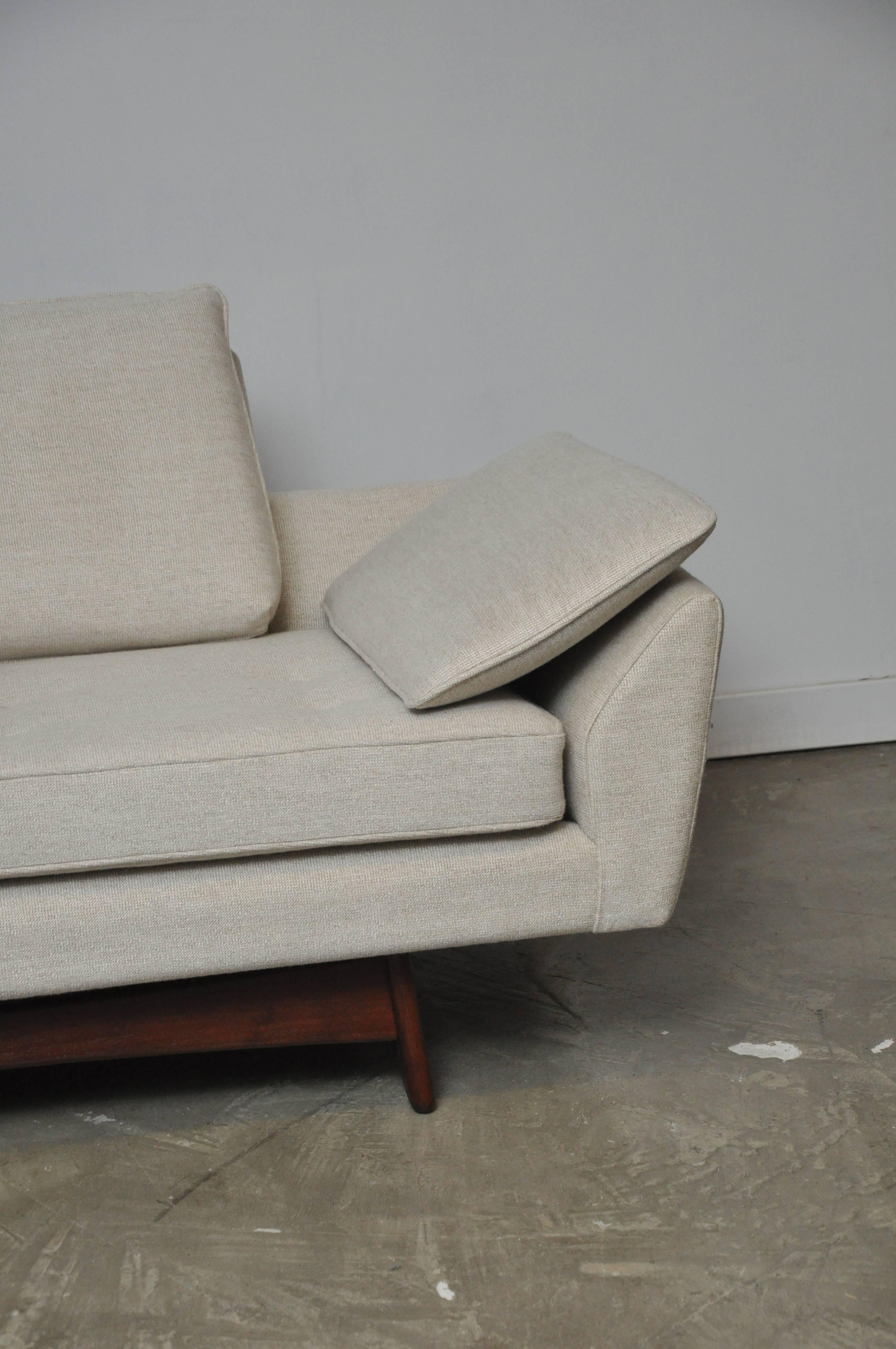 Adrian Pearsall Sofa on Sculptural Walnut Base In Excellent Condition In Chicago, IL