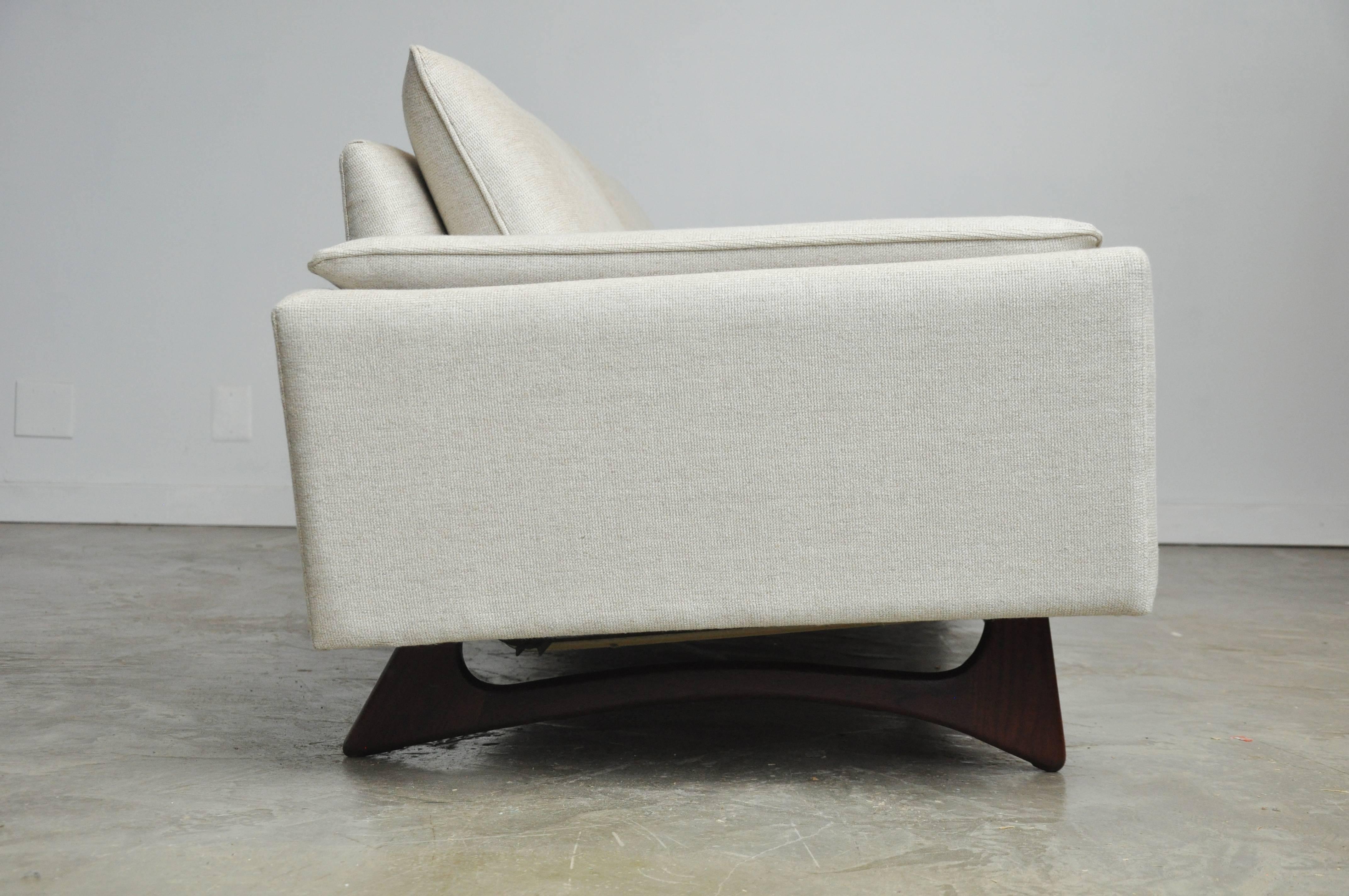 20th Century Adrian Pearsall Sofa on Sculptural Walnut Base