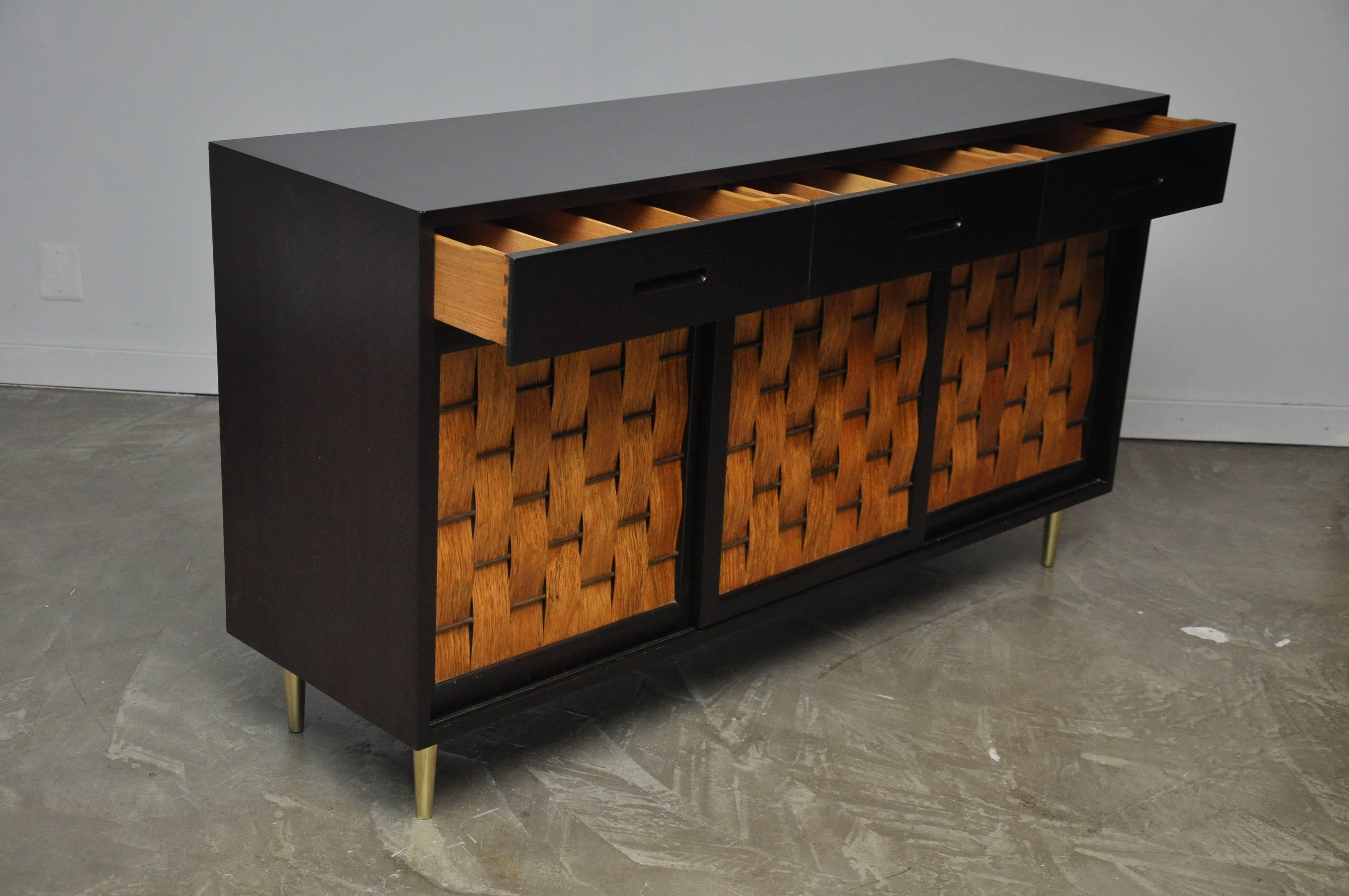 American Dunbar Rosewood Woven Front Sideboard by Edward Wormley