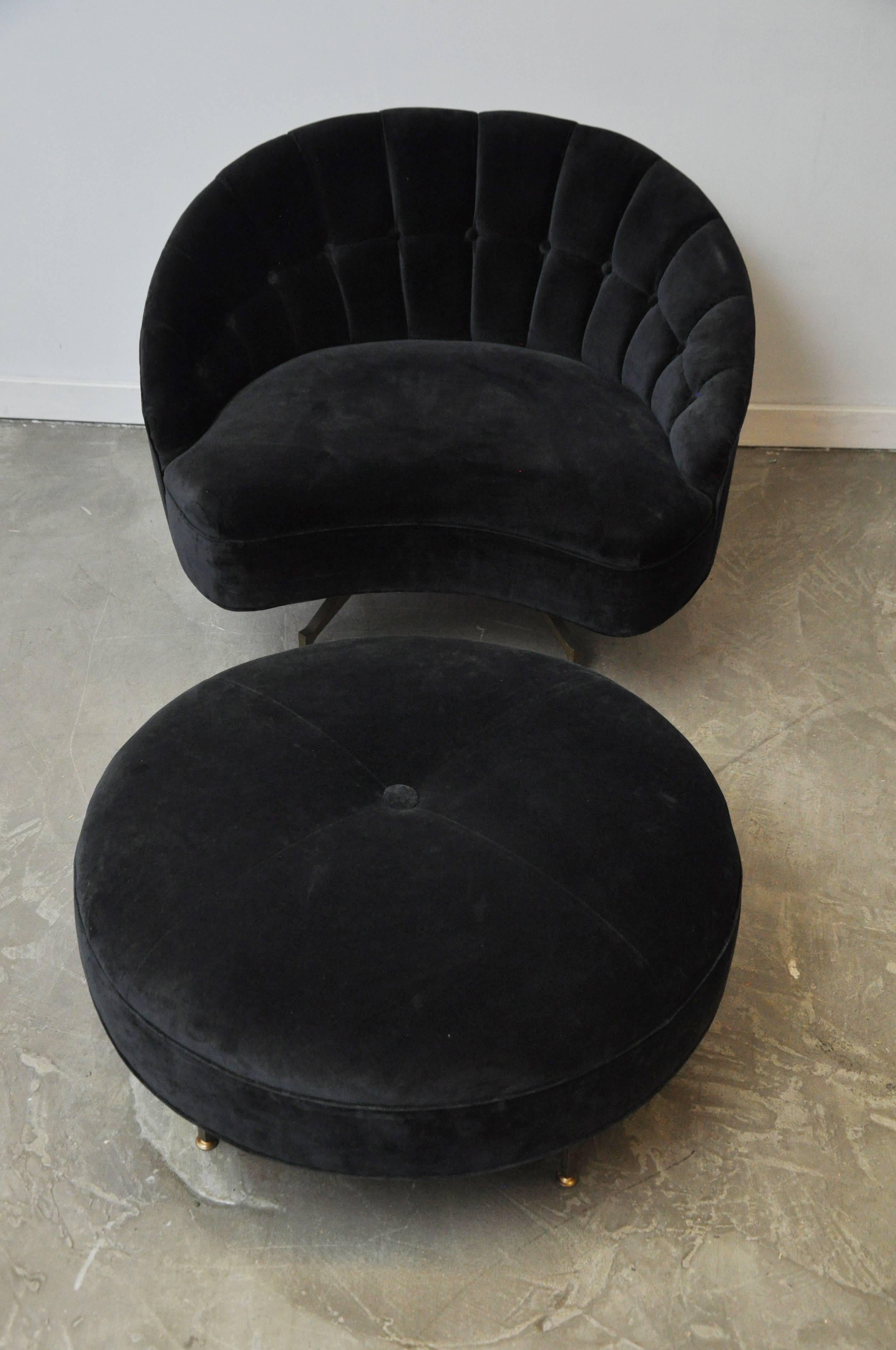 Sculptural Form Lounge Chair with Ottoman 3