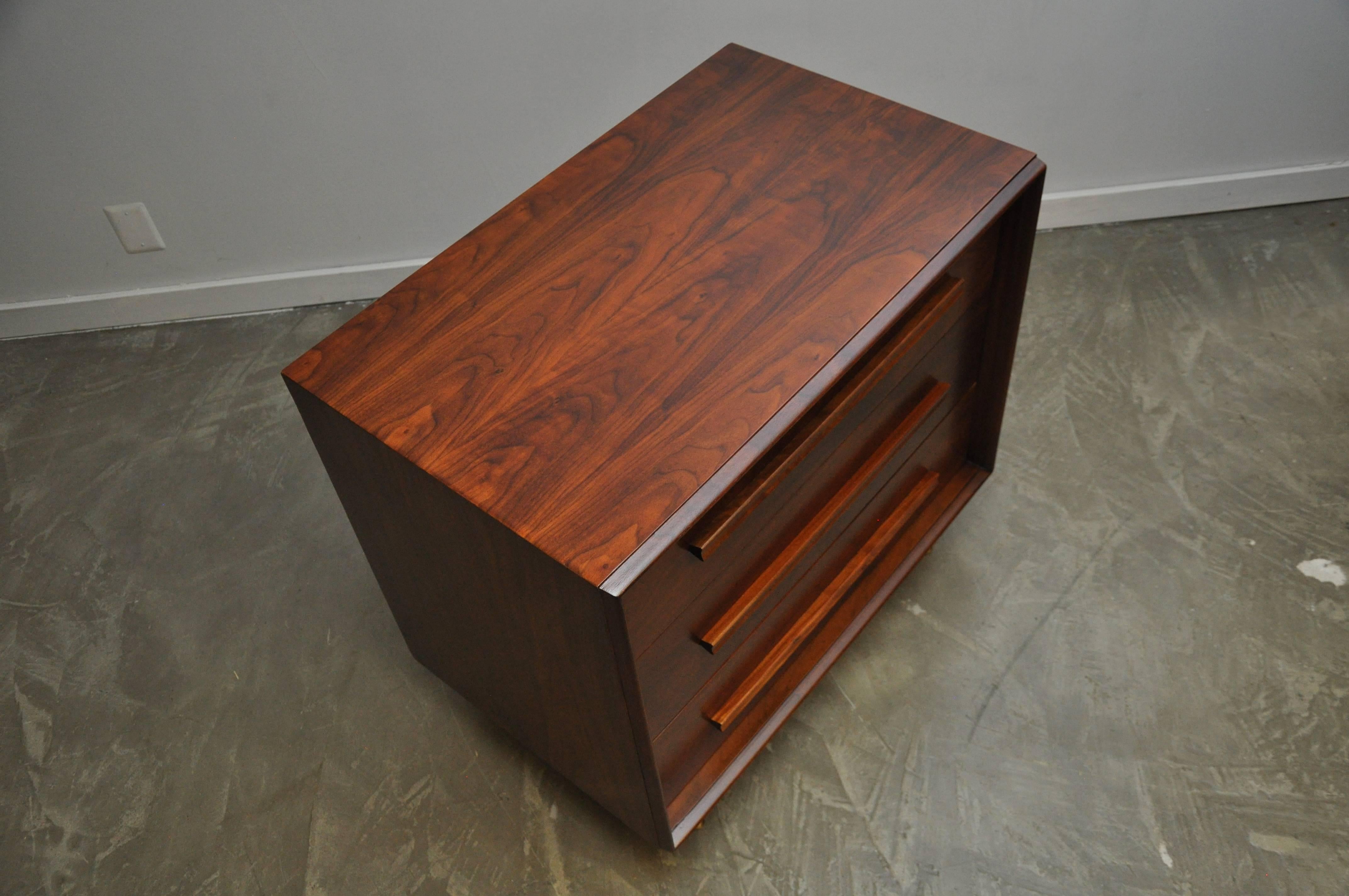 T.H. Robsjohn-Gibbings Chests with Brass Legs In Excellent Condition In Chicago, IL