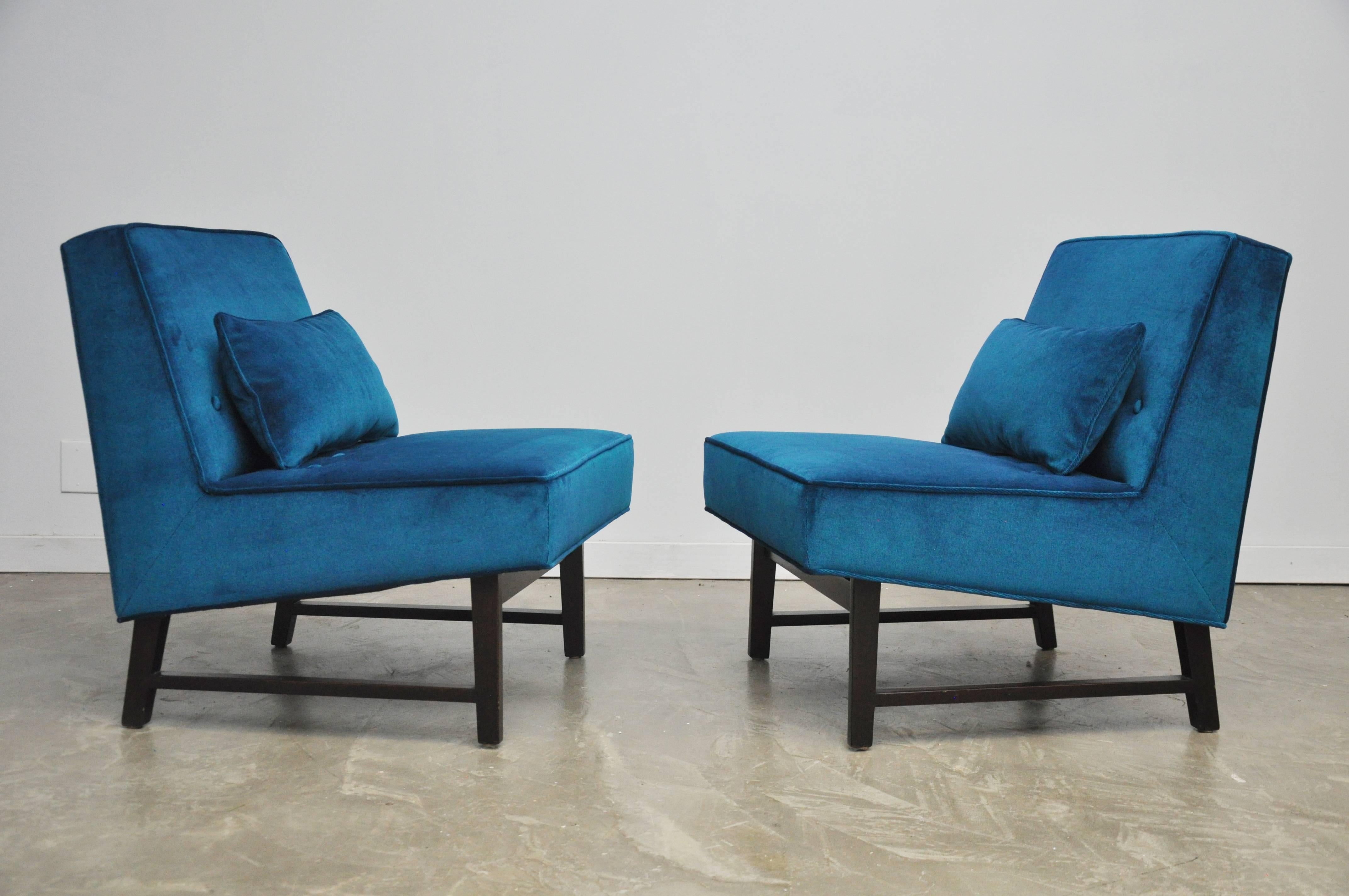 Mid-Century Modern Dunbar Angular Slipper Chairs