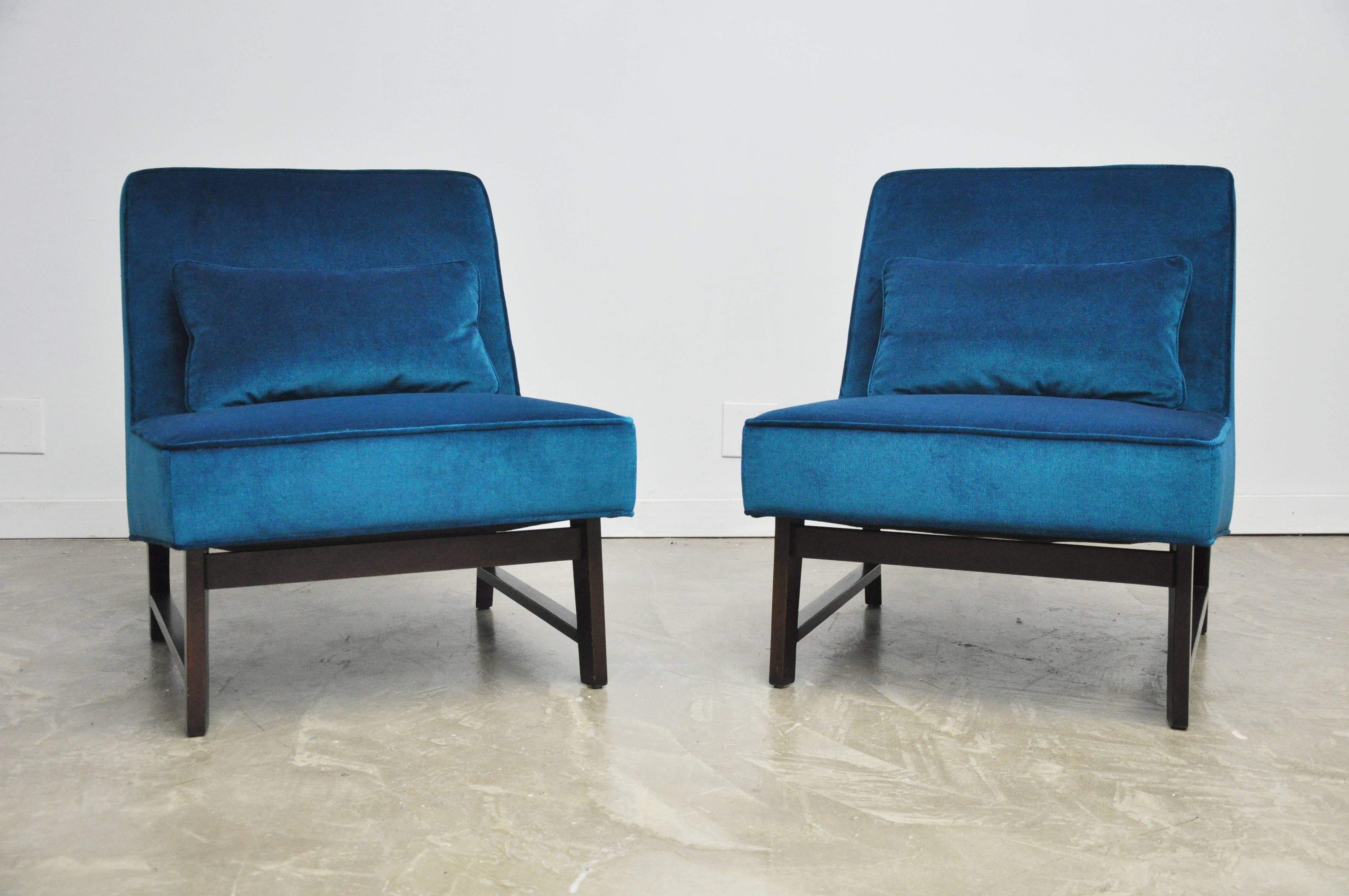 Velvet Dunbar Angular Slipper Chairs