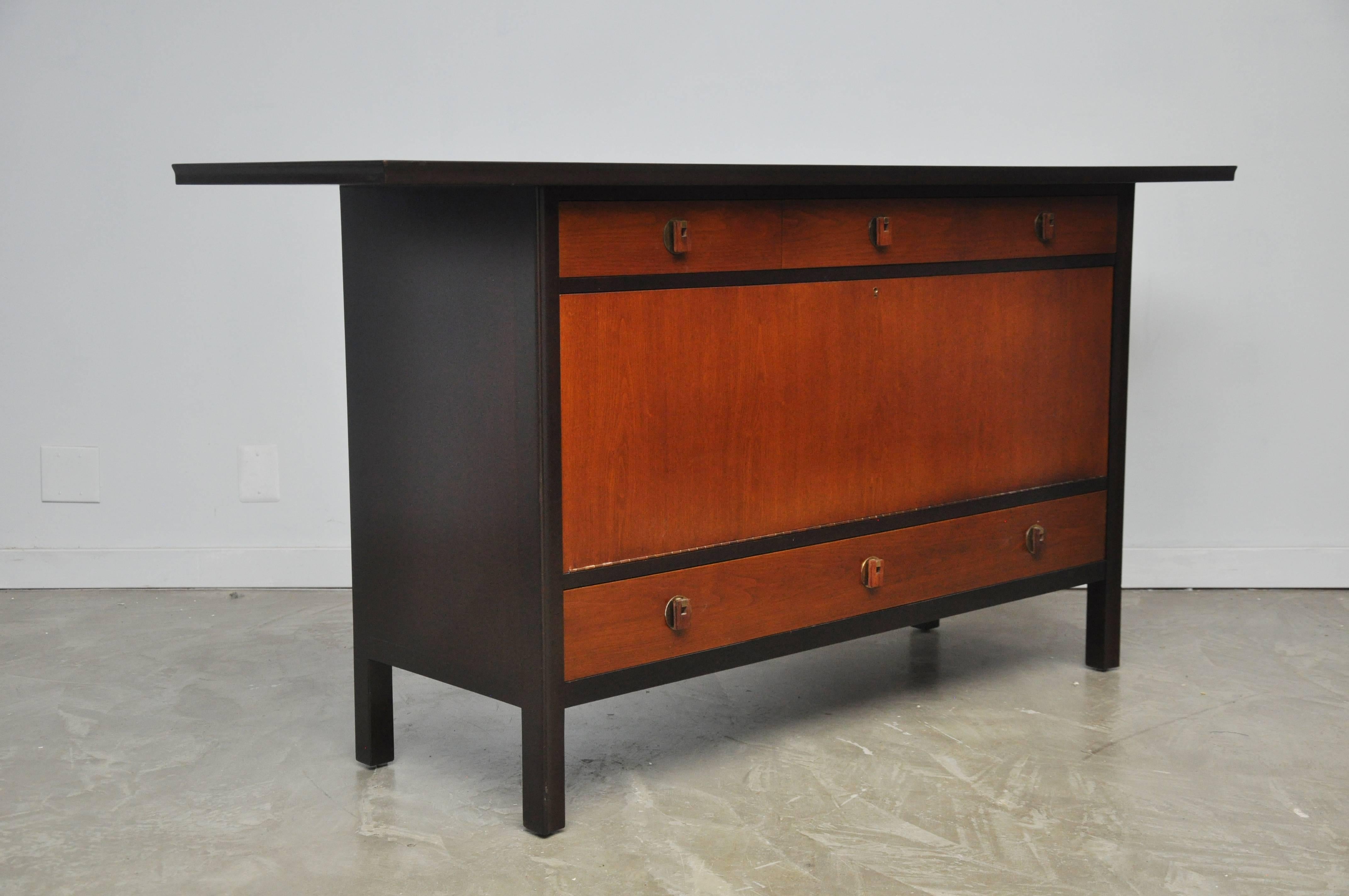 Mid-Century Modern Dunbar Sideboard by Edward Wormley with Brass and Rosewood Pulls