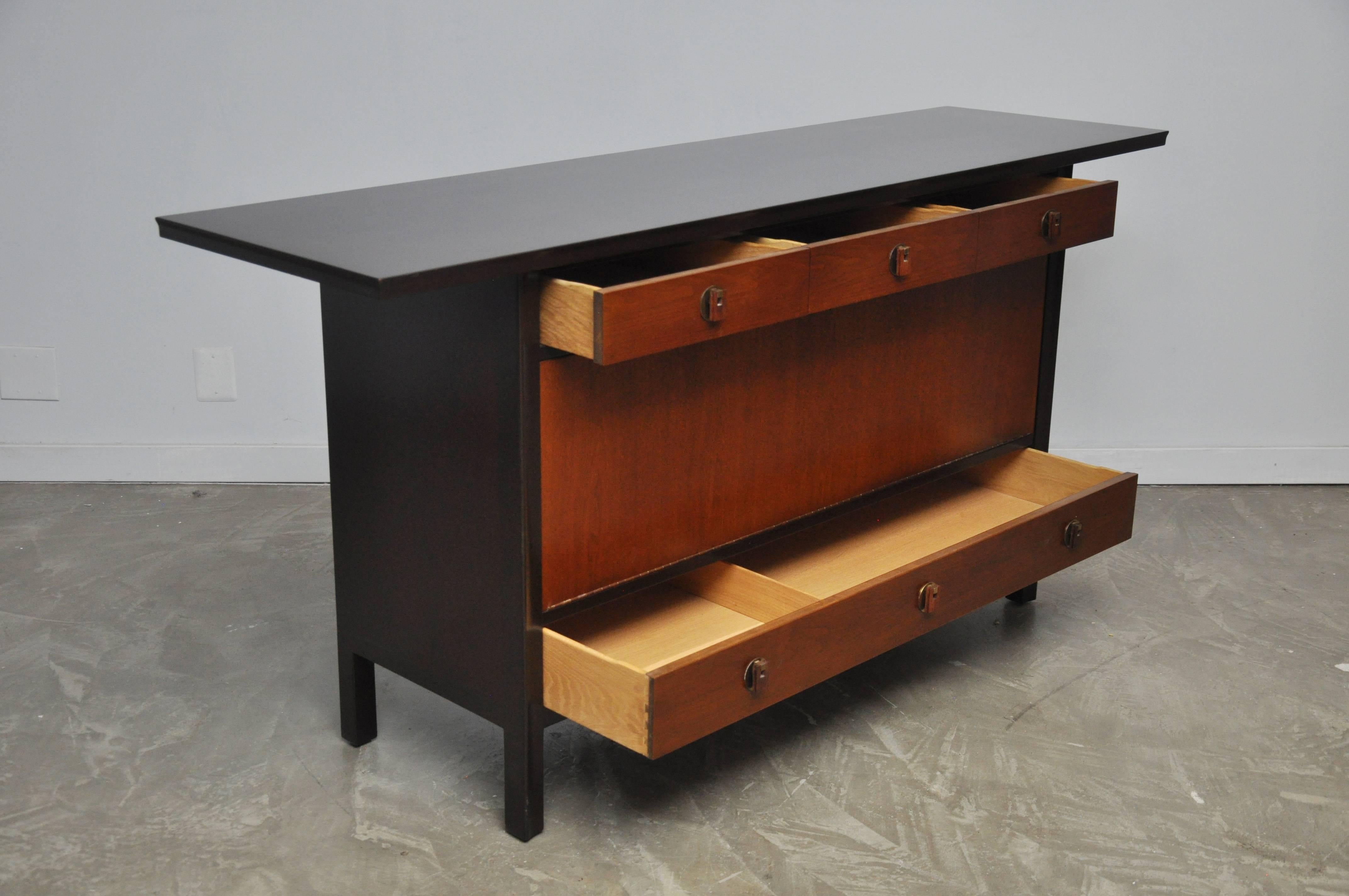 American Dunbar Sideboard by Edward Wormley with Brass and Rosewood Pulls