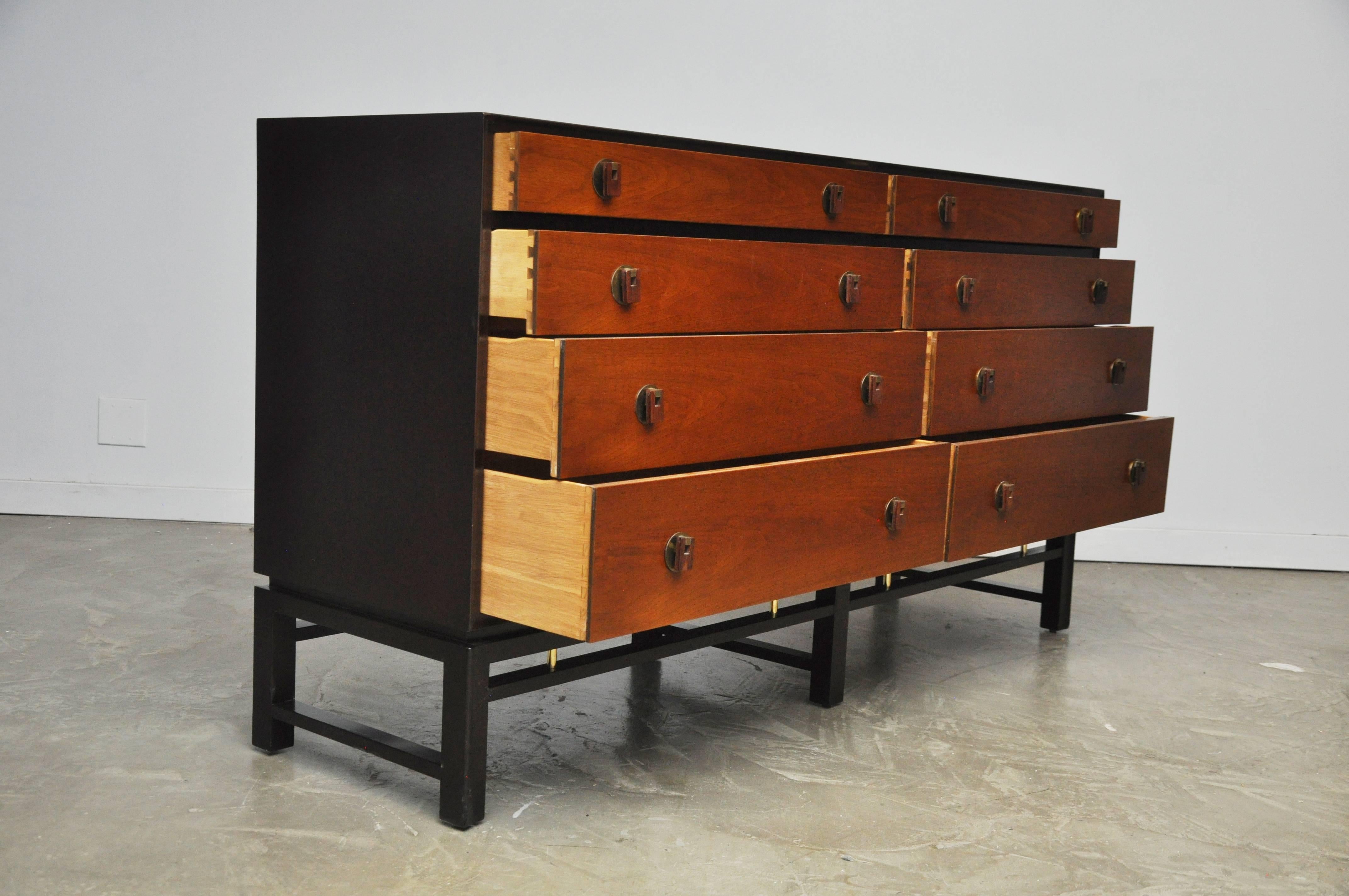 American Dunbar Dresser by Edward Wormley with Brass and Rosewood Pulls