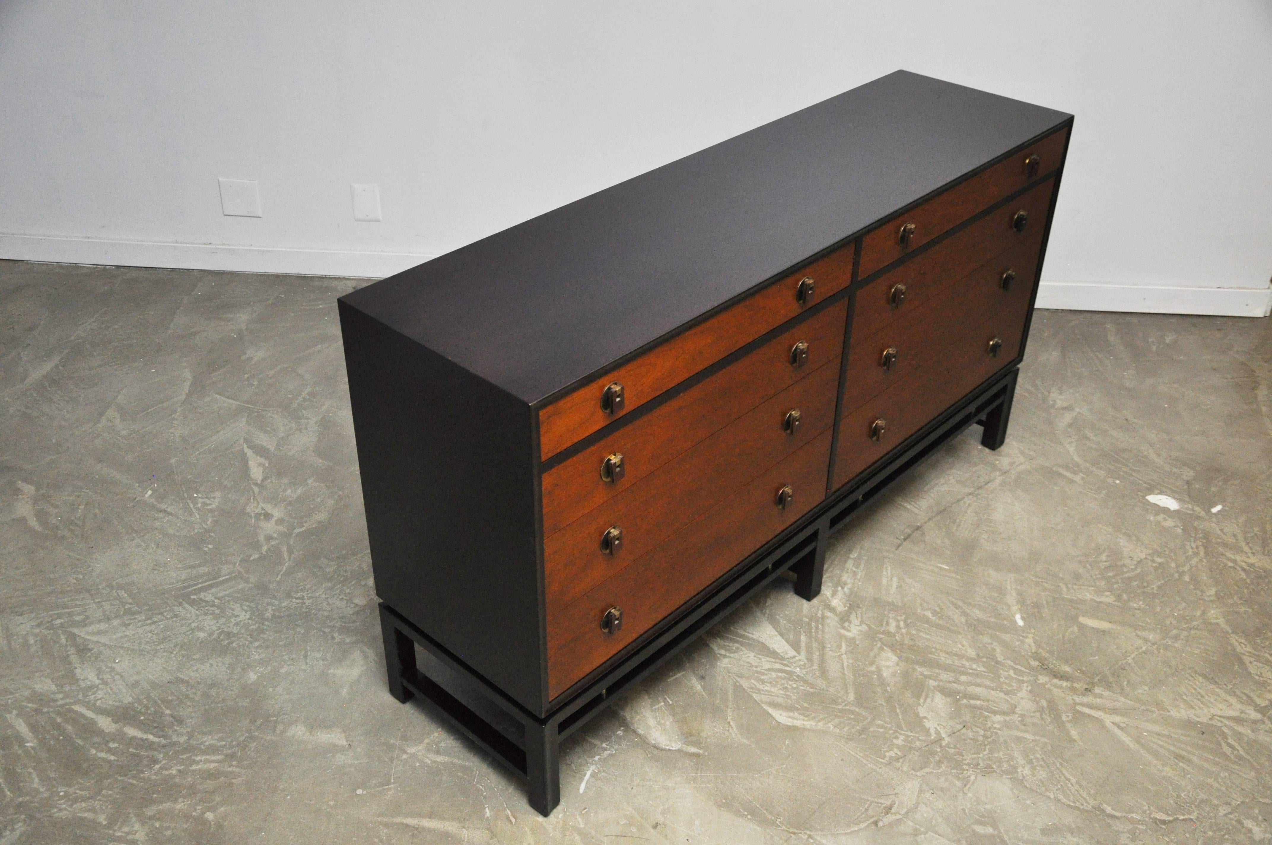 20th Century Dunbar Dresser by Edward Wormley with Brass and Rosewood Pulls