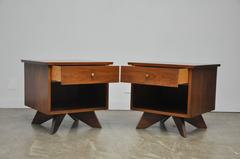 George Nakashima "Sundra" Walnut Nightstand, Pair