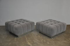 Harvey Probber Cubo Ottomans on Chrome Bases
