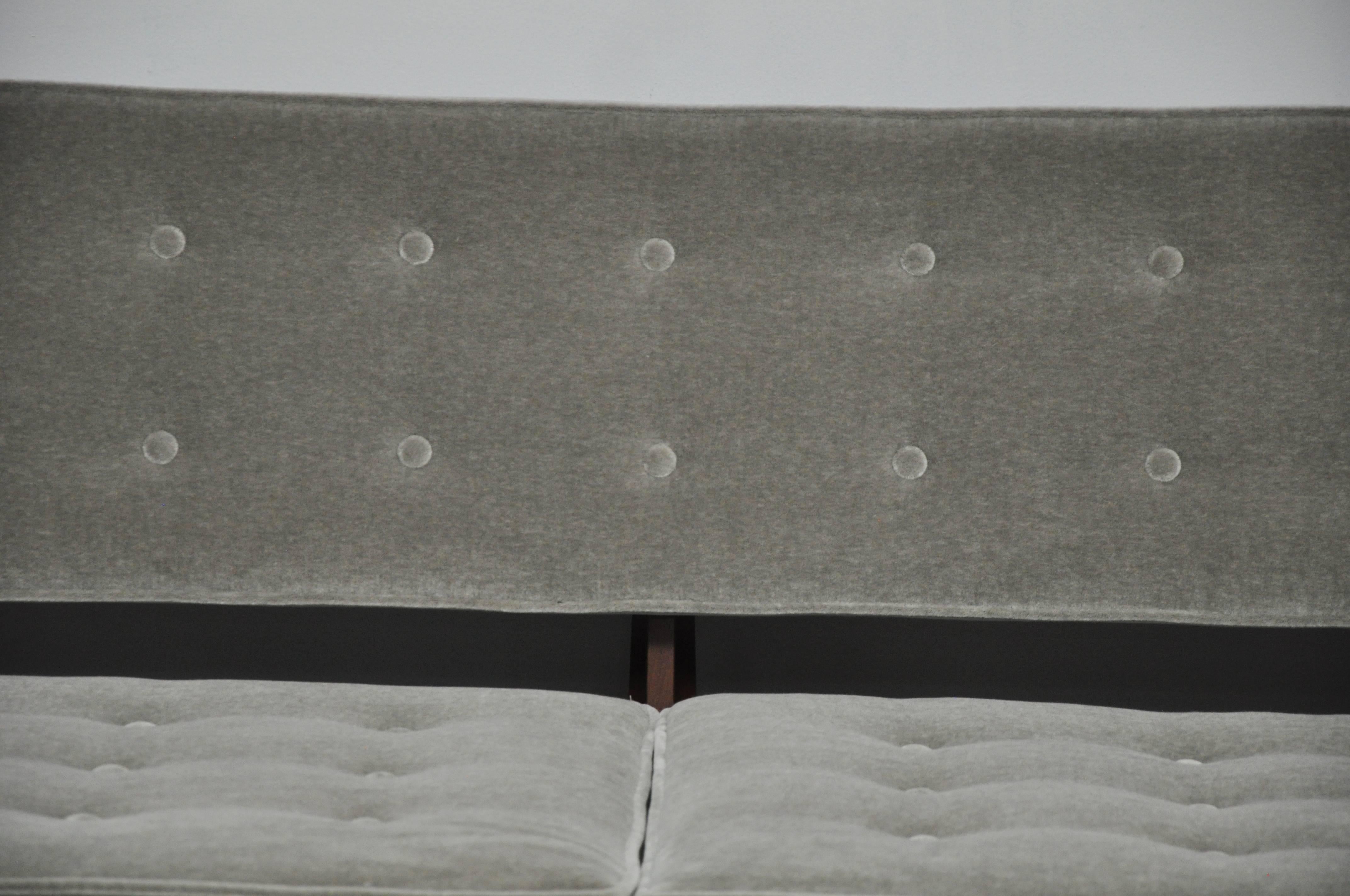 American La Gondola Sofa in Gray Mohair by Edward Wormley for Dunbar