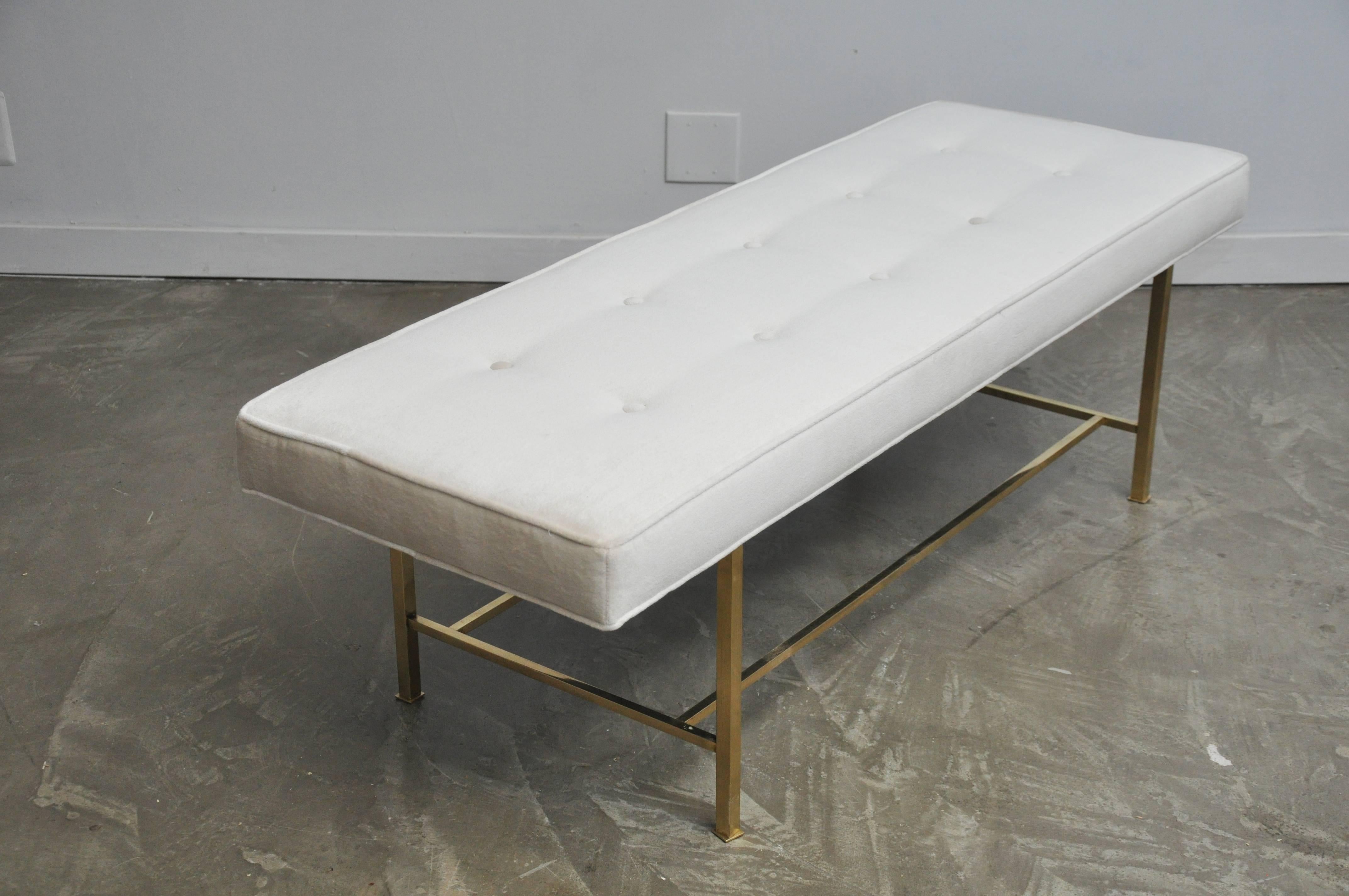 American Harvey Probber Brass Frame Bench