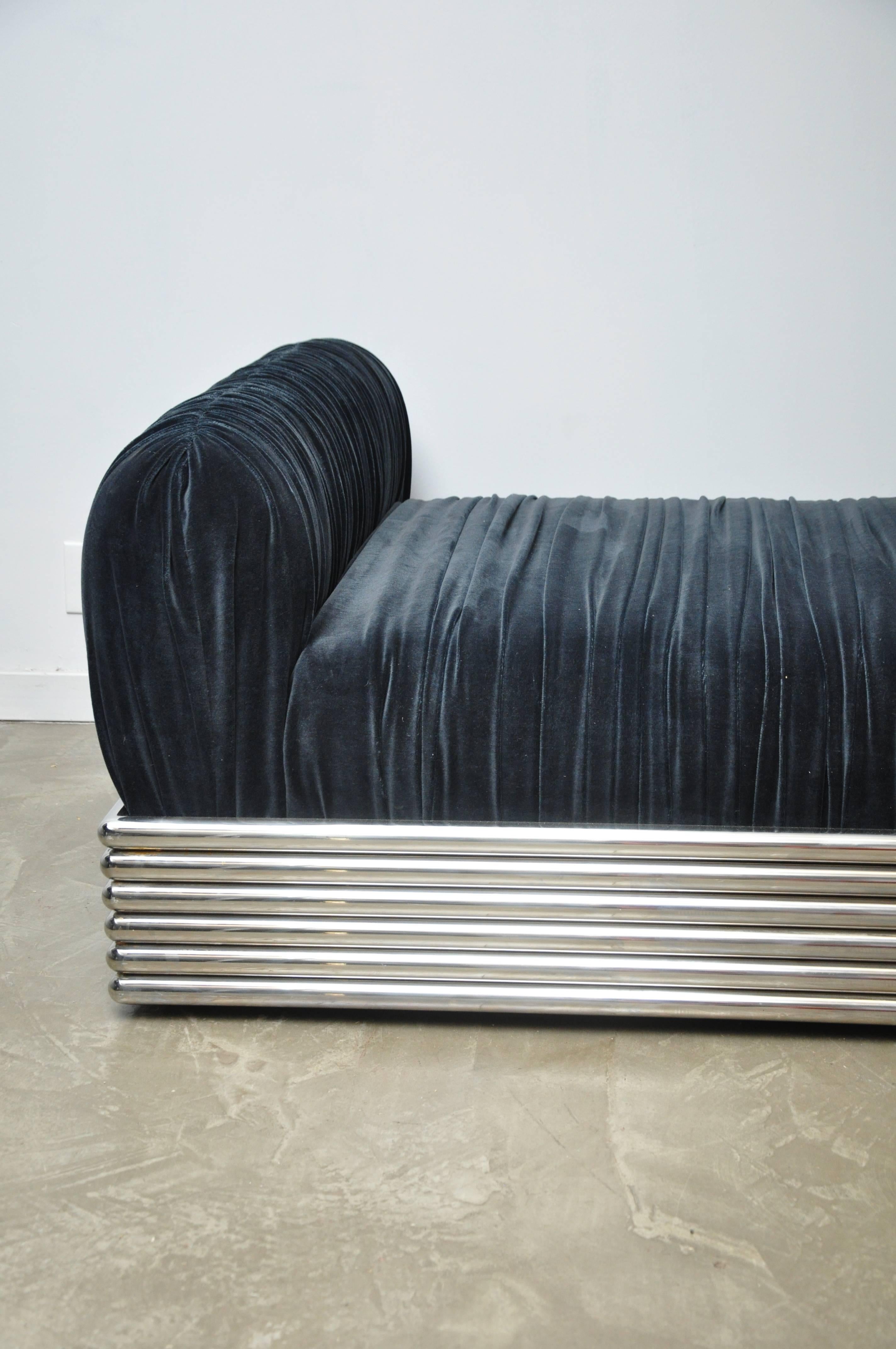 Stainless Steel Brueton Radiator Chaise Longue Daybed