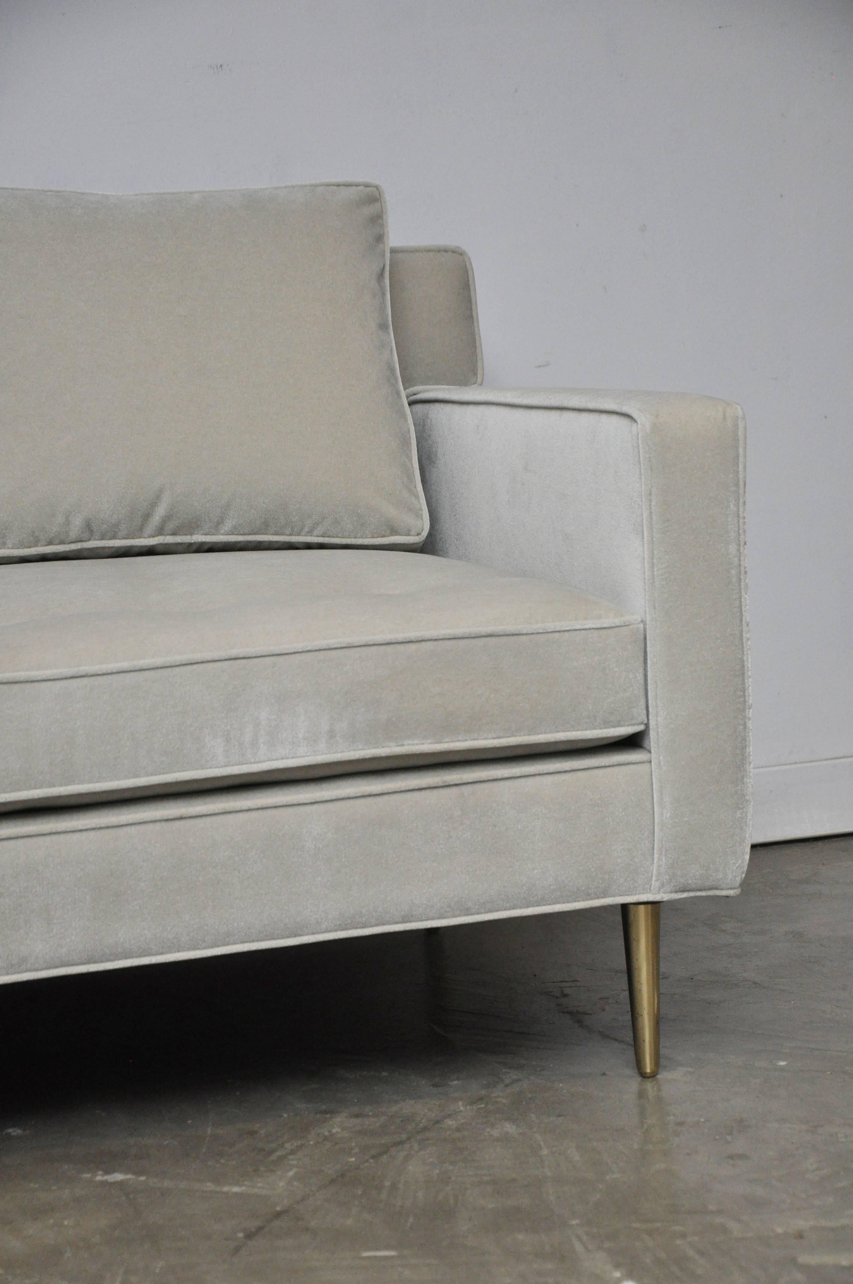 American Dunbar Sofa by Edward Wormley on Brass Legs For Sale