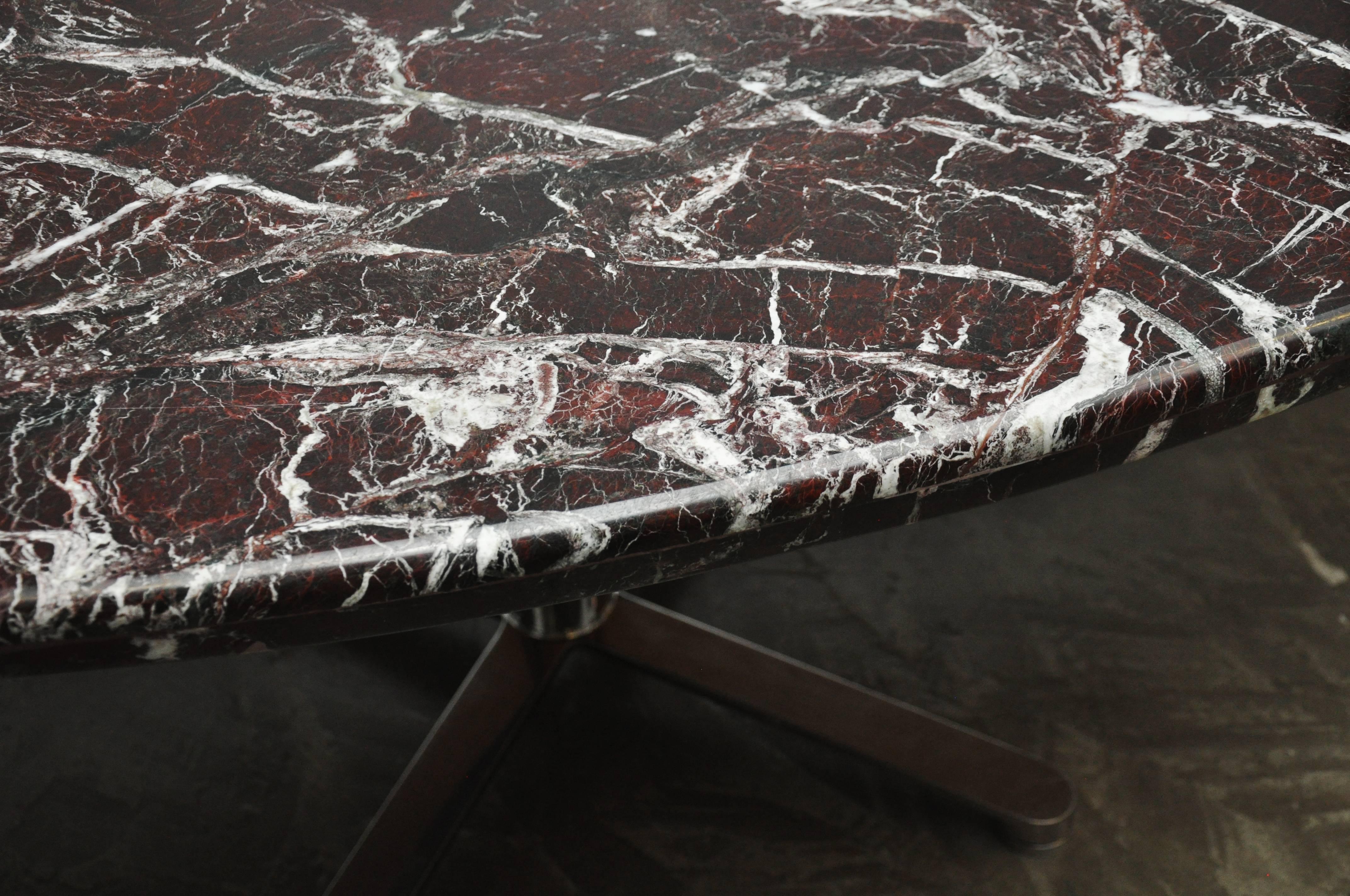 Late 20th Century Nicos Zographos Marble and Stainless Steel Dining Table