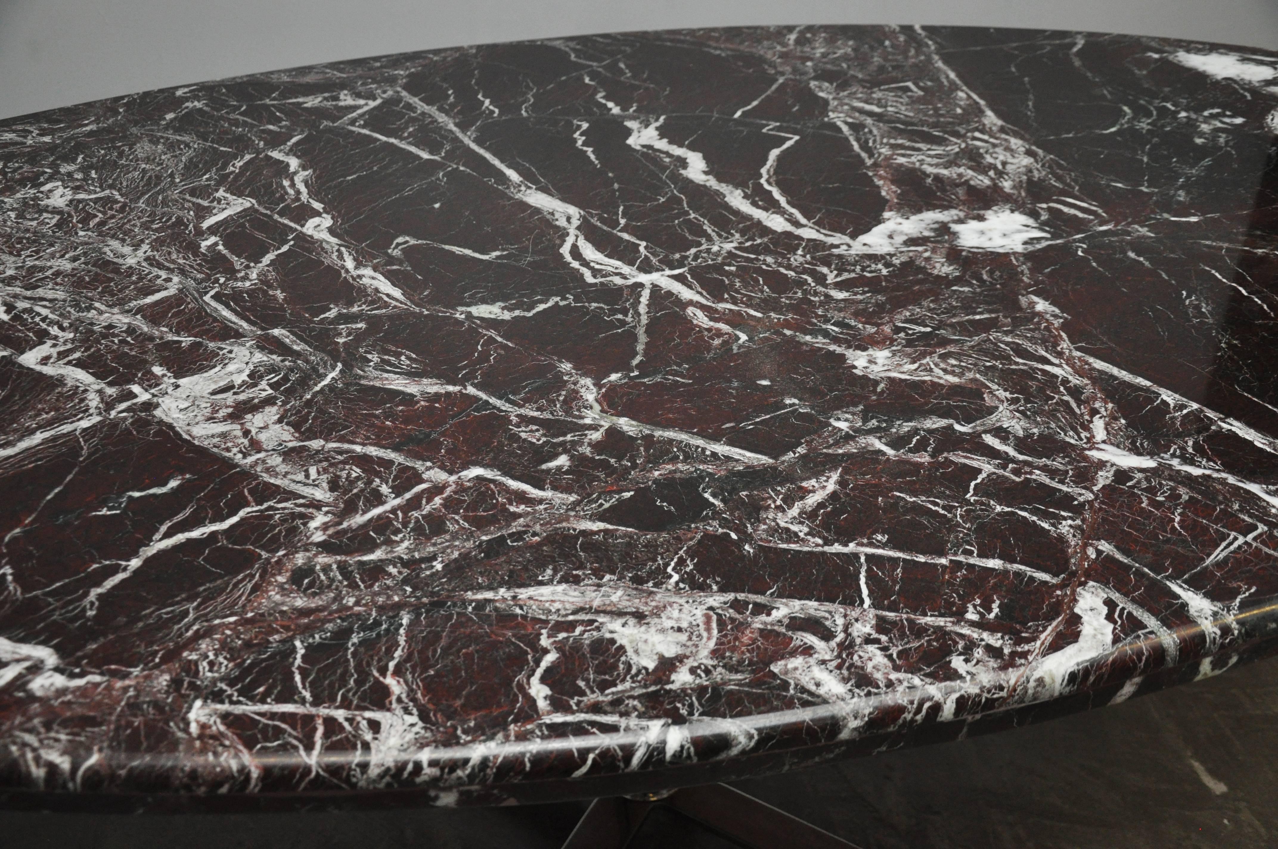 American Nicos Zographos Marble and Stainless Steel Dining Table