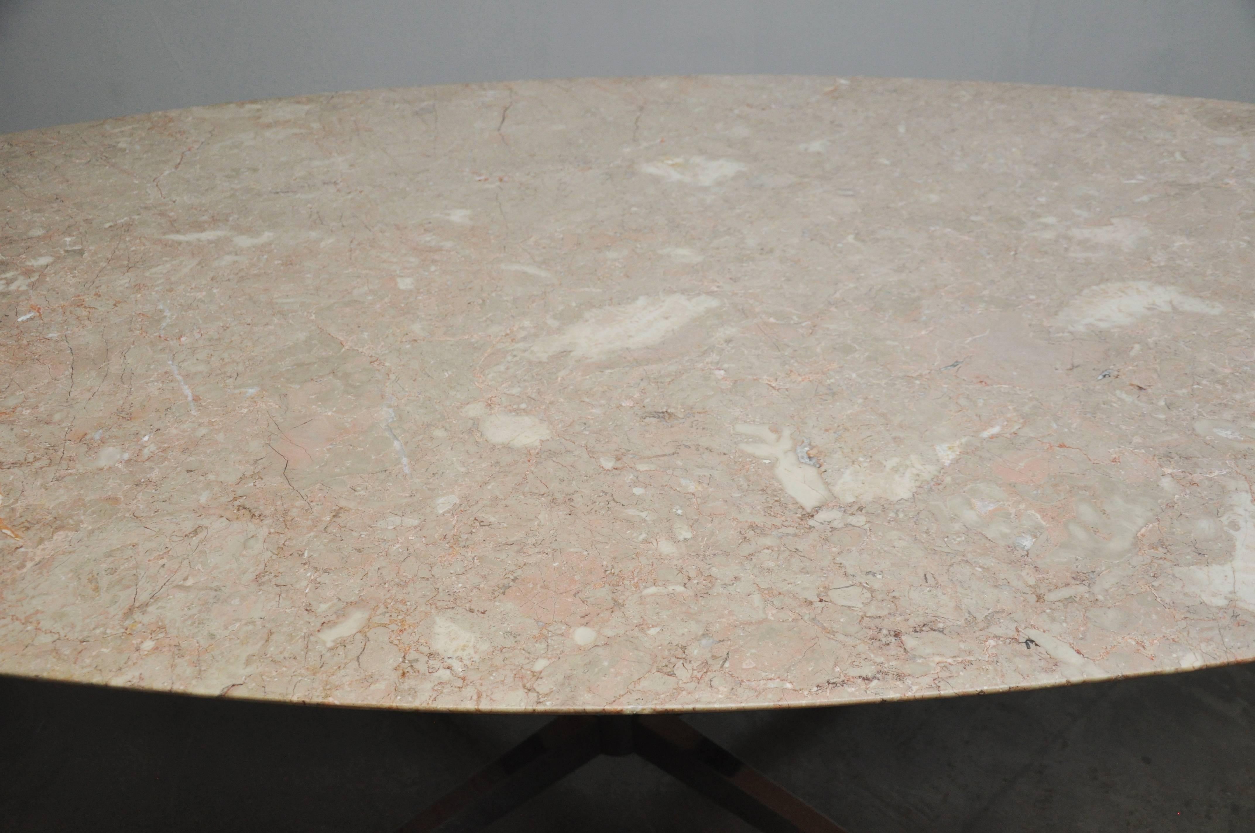 20th Century Travertine Eliptical Dining Table or Desk by Florence Knoll