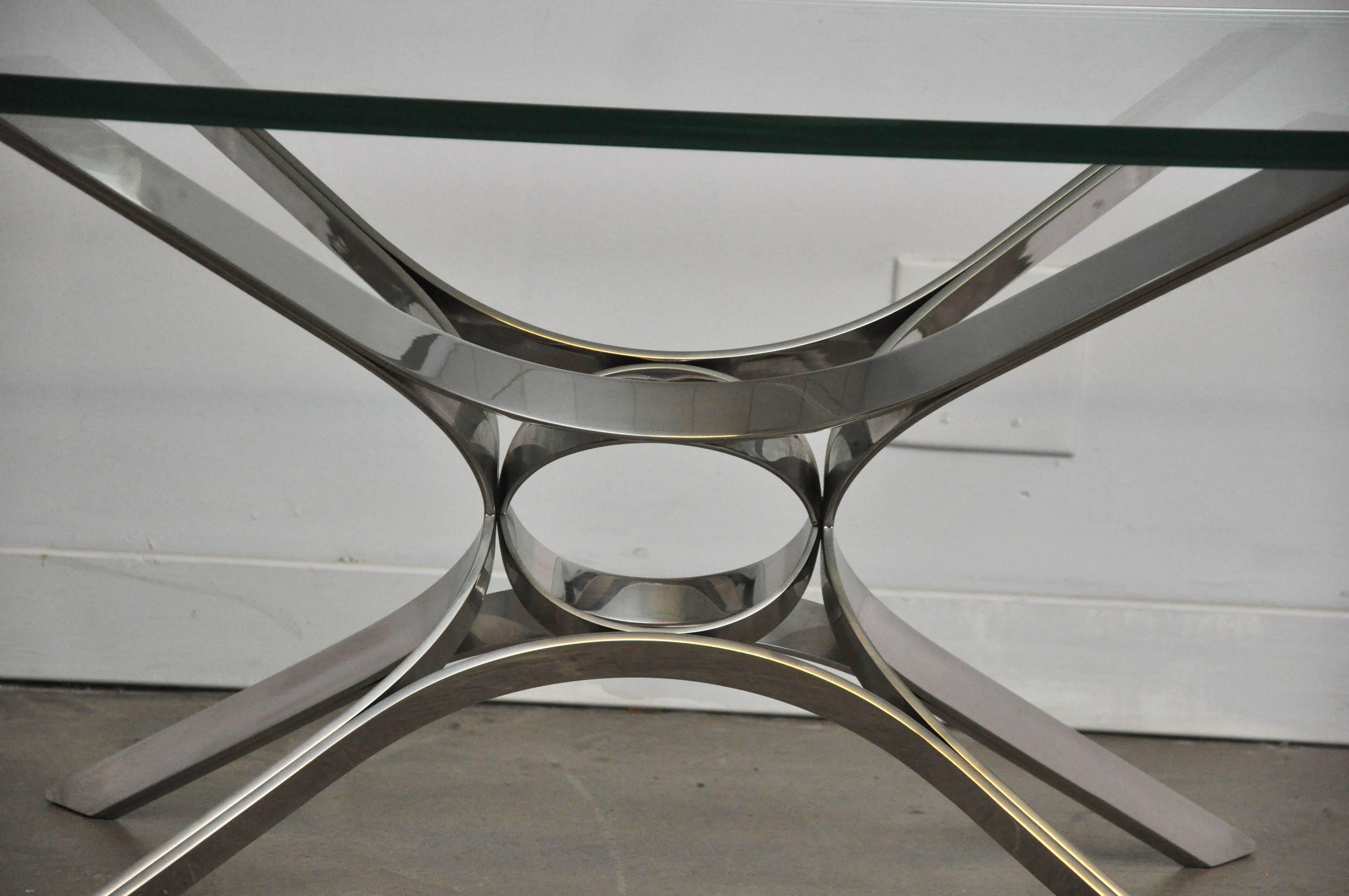 American Sculptural Chrome Coffee Table by Roger Sprunger for Dunbar
