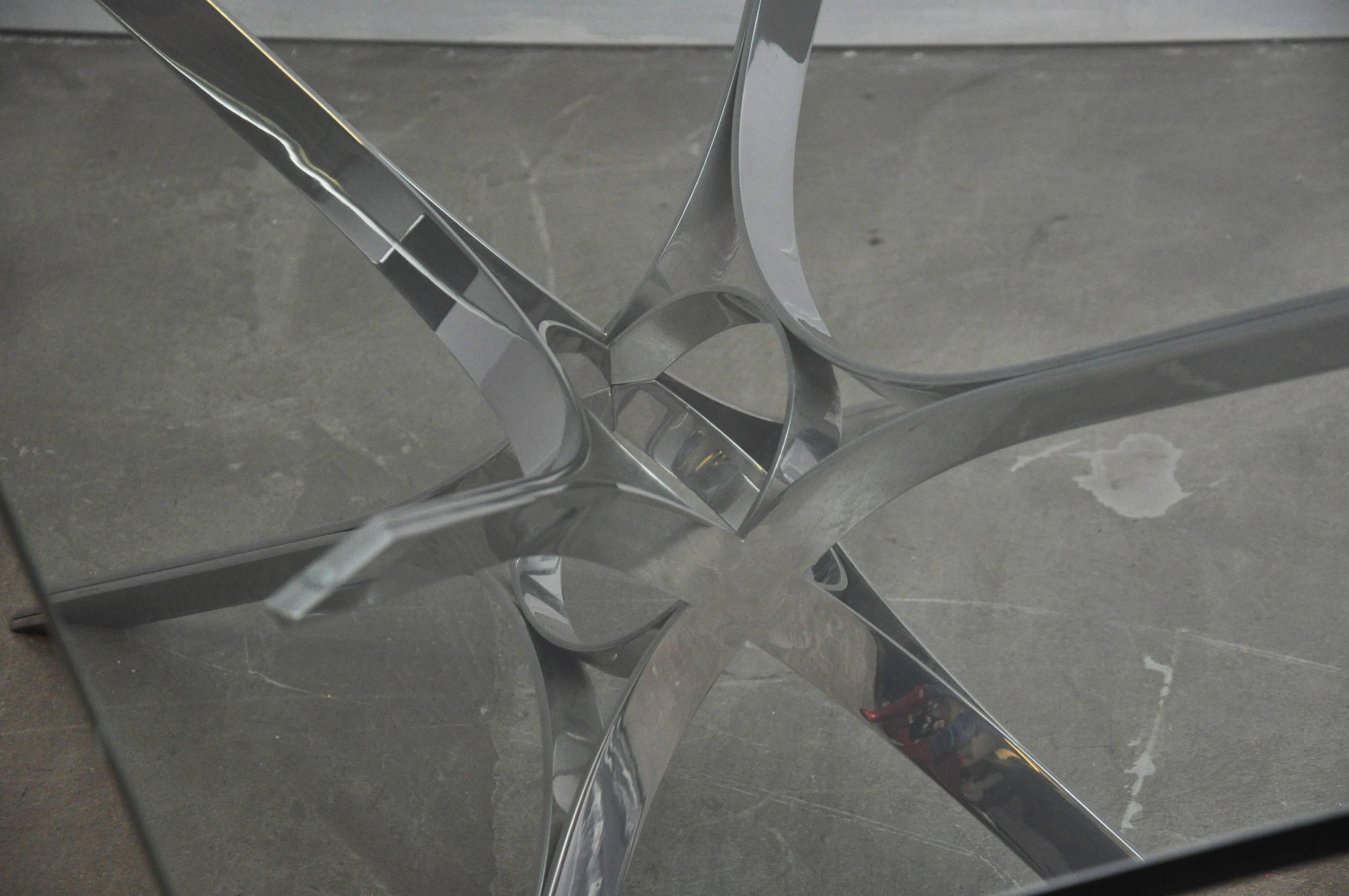Sculptural Chrome Coffee Table by Roger Sprunger for Dunbar 1