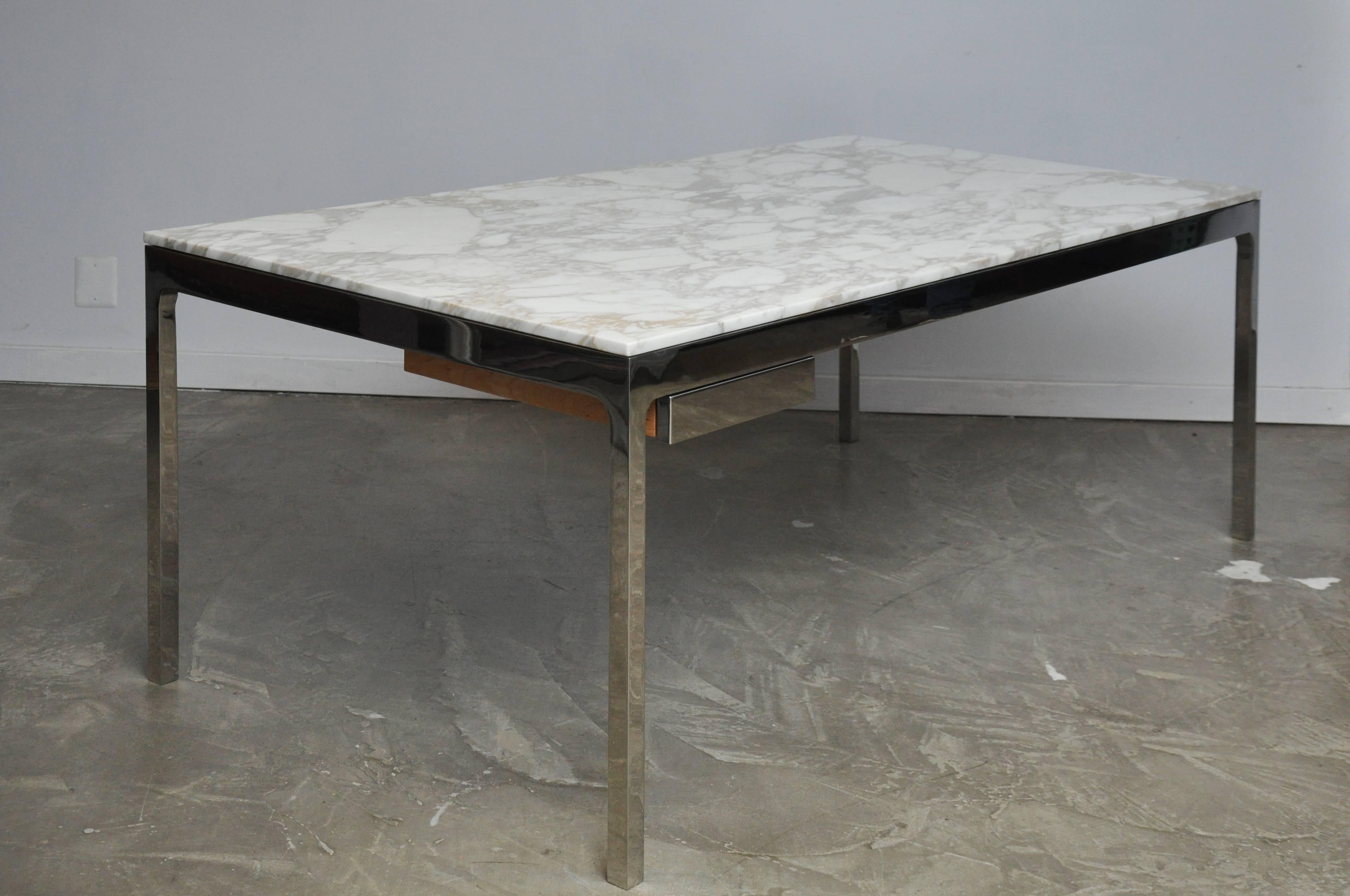 Nicos Zographos Marble and Stainless Steel Desk In Excellent Condition In Chicago, IL