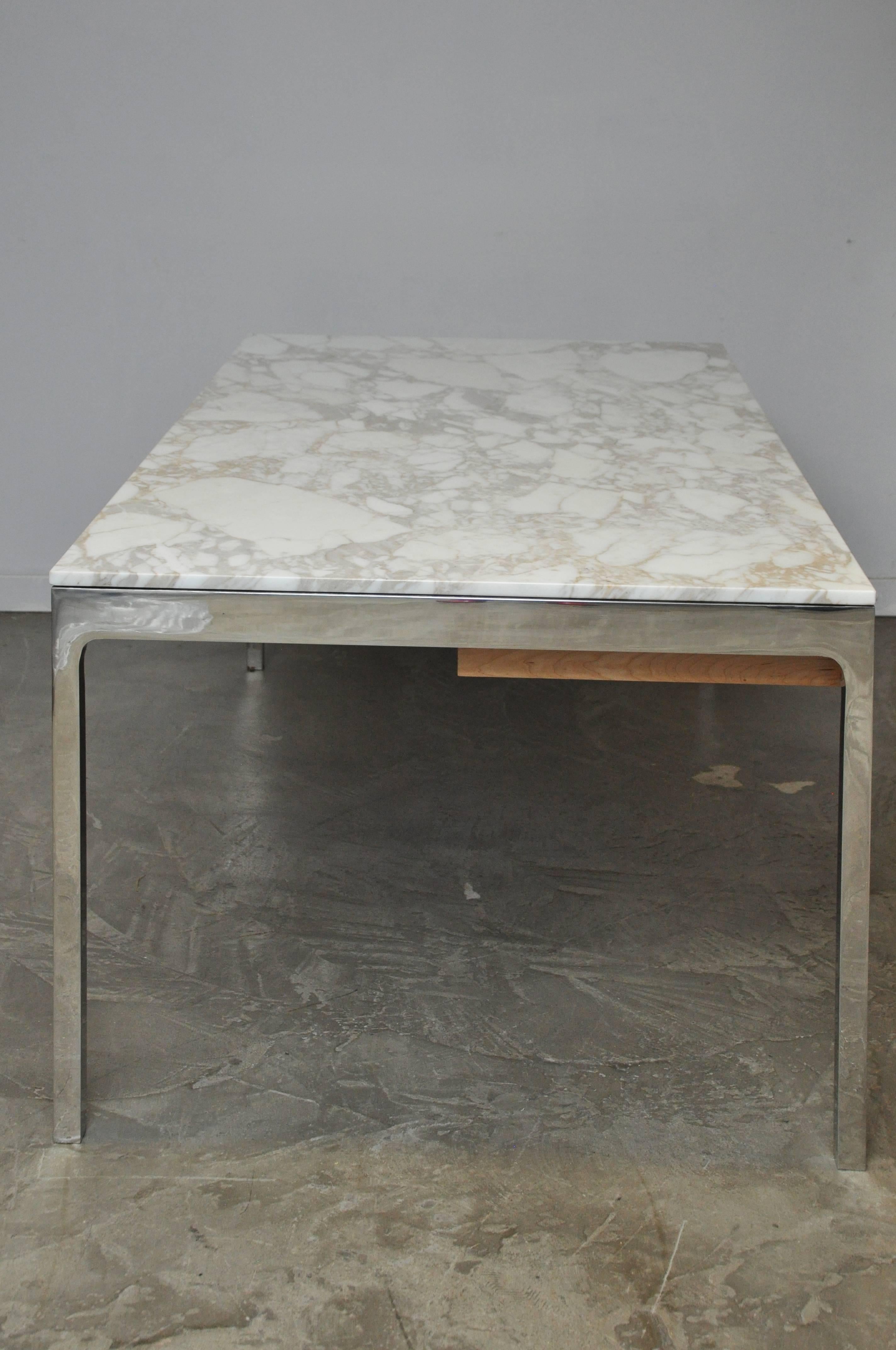Nicos Zographos Marble and Stainless Steel Desk 2